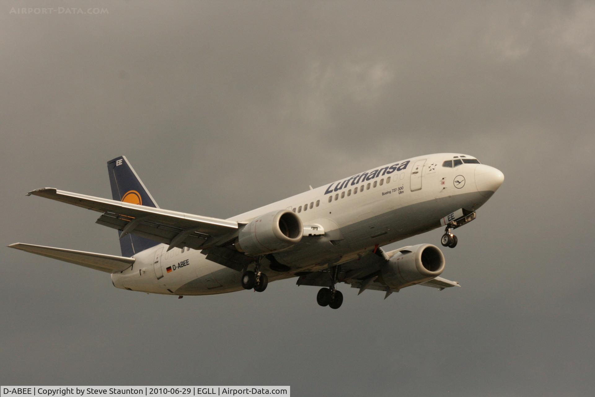 D-ABEE, 1991 Boeing 737-330 C/N 25216, Taken at Heathrow Airport, June 2010