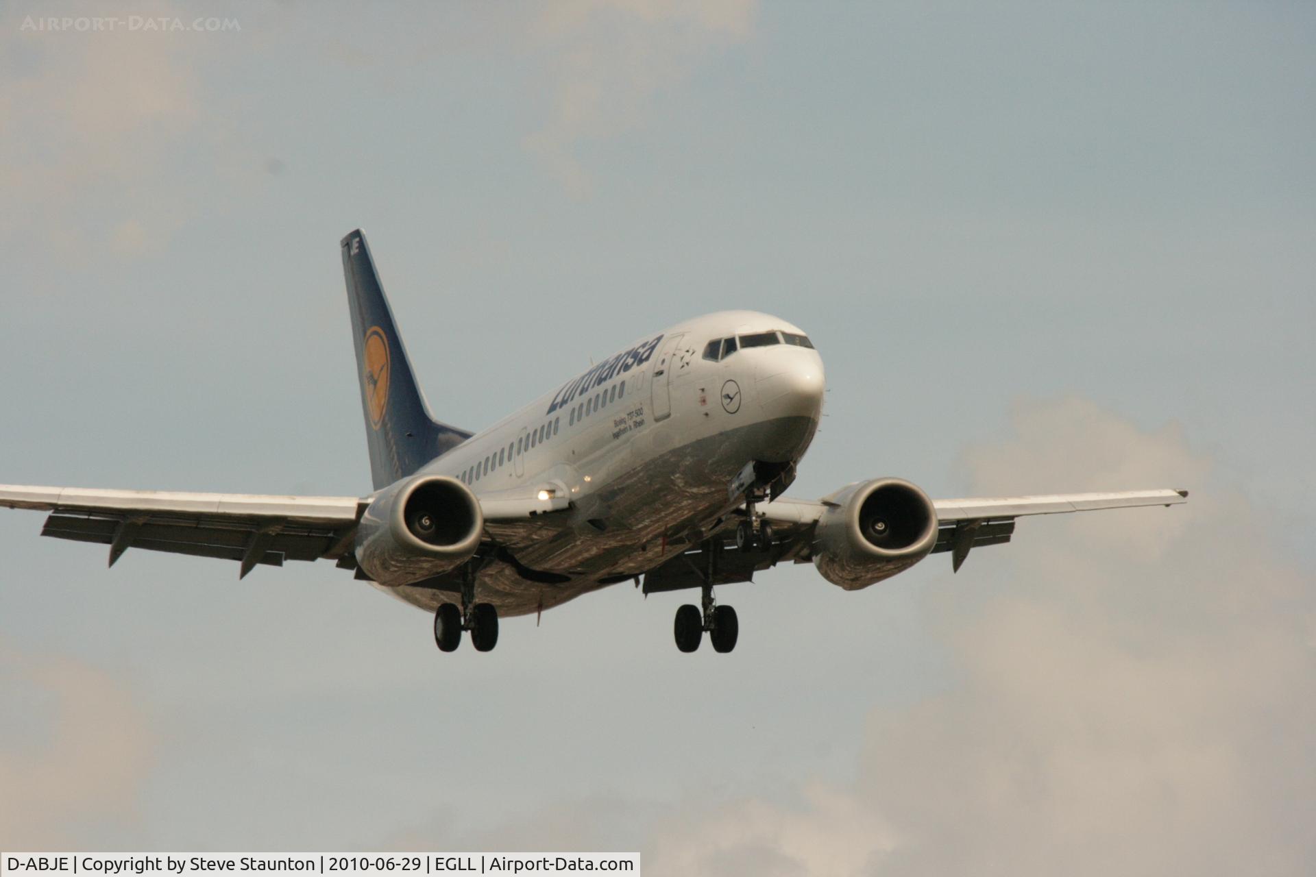 D-ABJE, 1991 Boeing 737-530 C/N 25310, Taken at Heathrow Airport, June 2010