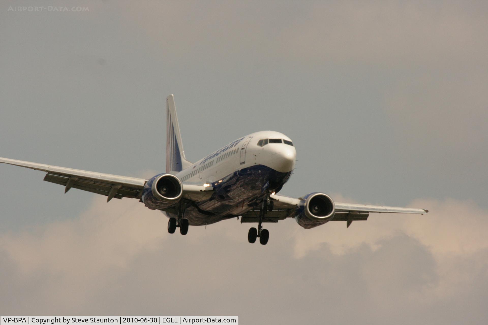 VP-BPA, 1991 Boeing 737-5K5 C/N 25037, Taken at Heathrow Airport, June 2010