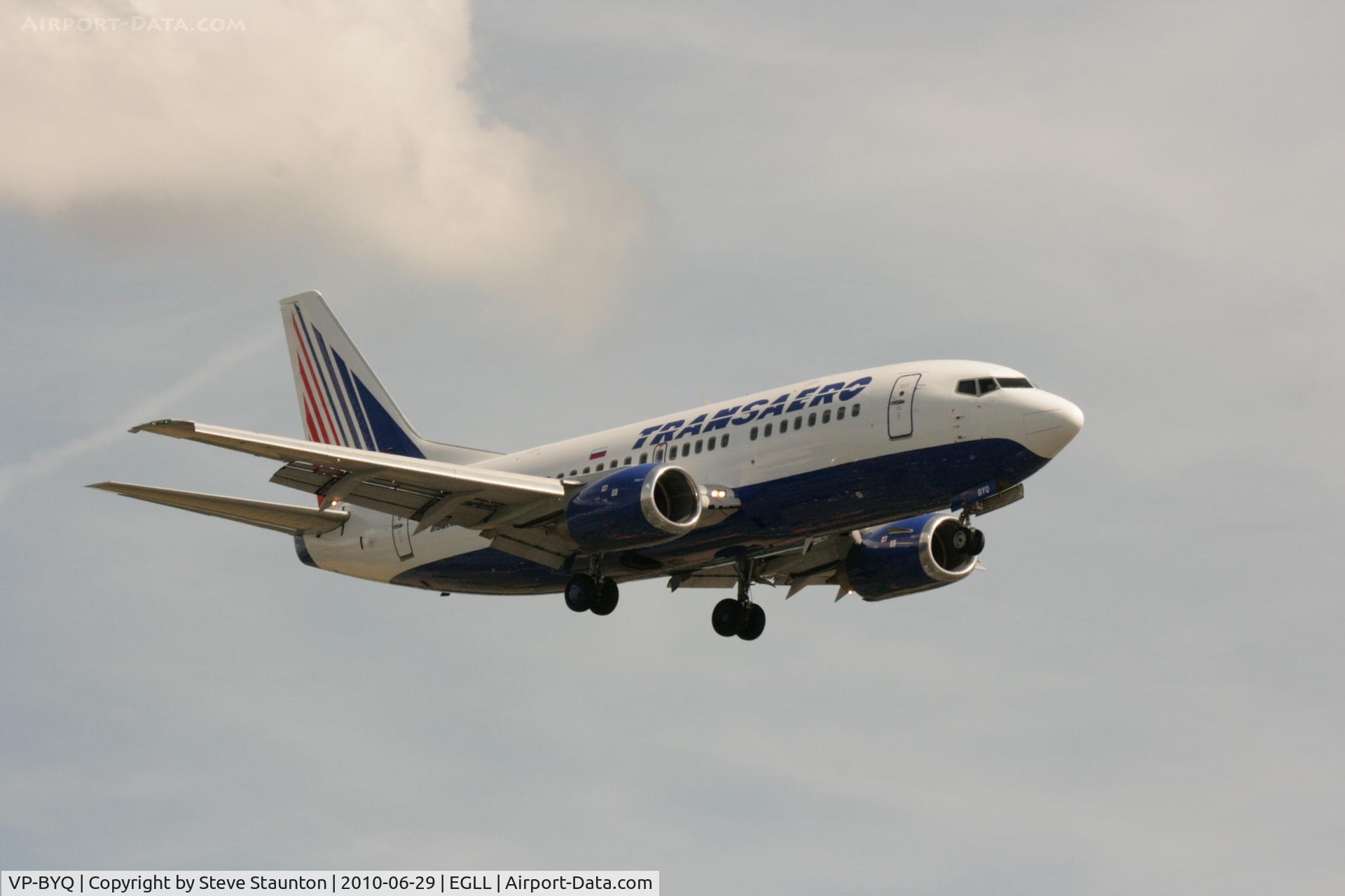 VP-BYQ, 1998 Boeing 737-524 C/N 28919, Taken at Heathrow Airport, June 2010