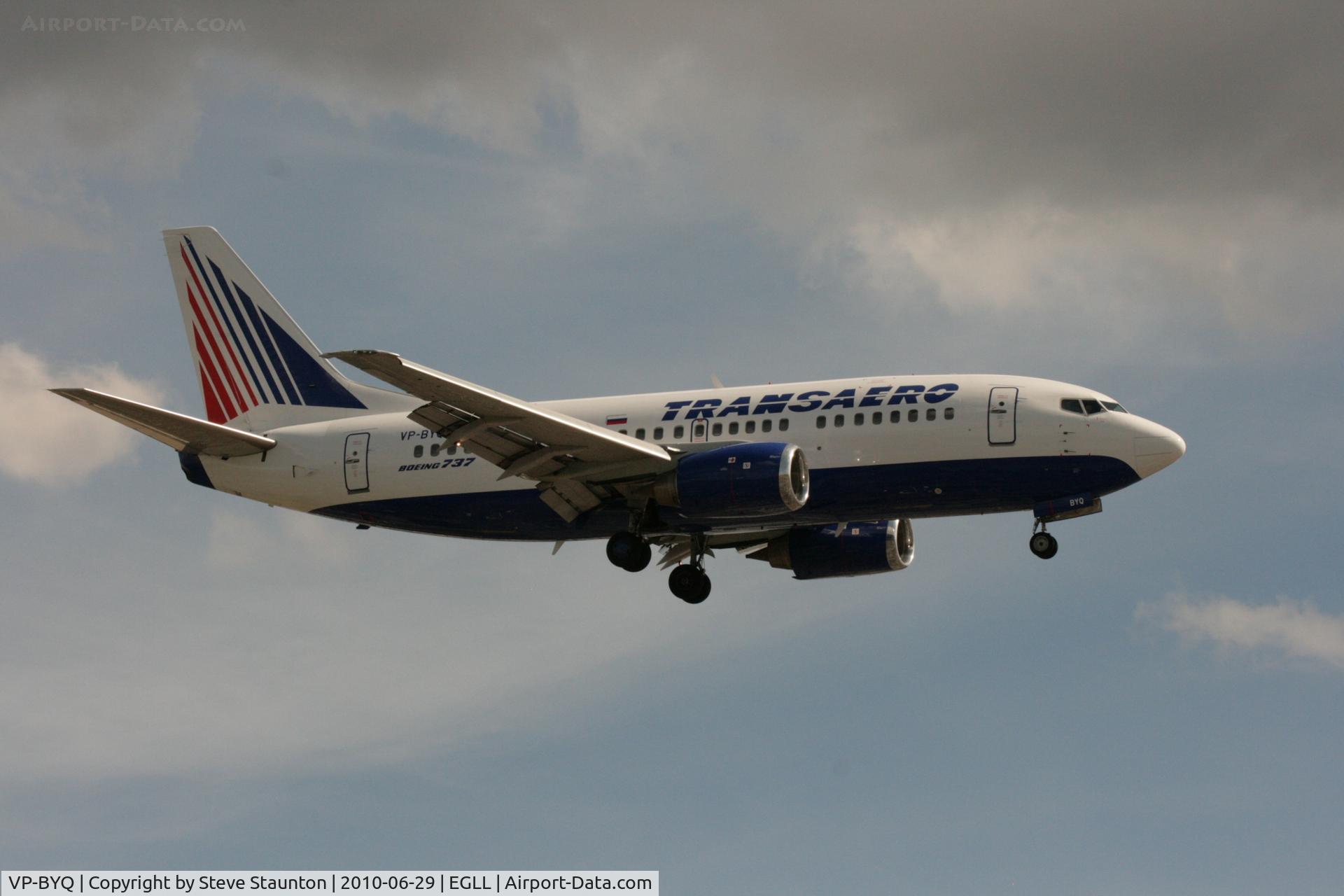 VP-BYQ, 1998 Boeing 737-524 C/N 28919, Taken at Heathrow Airport, June 2010