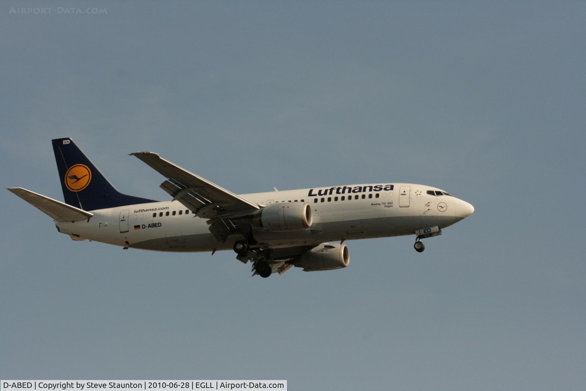 D-ABED, 1991 Boeing 737-330 C/N 25215, Taken at Heathrow Airport, June 2010
