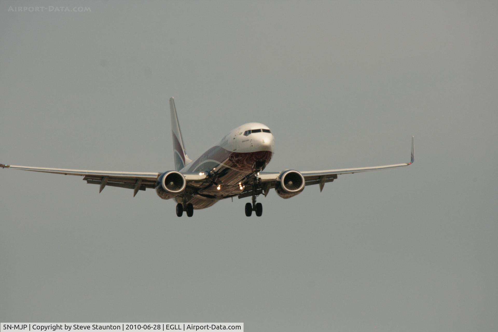 5N-MJP, 2009 Boeing 737-8JE C/N 38970, Taken at Heathrow Airport, June 2010