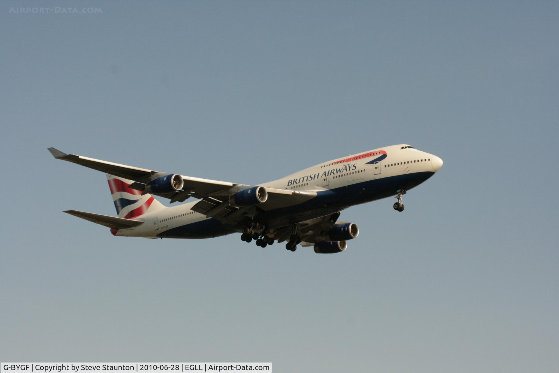 G-BYGF, 1999 Boeing 747-436 C/N 25824, Taken at Heathrow Airport, June 2010