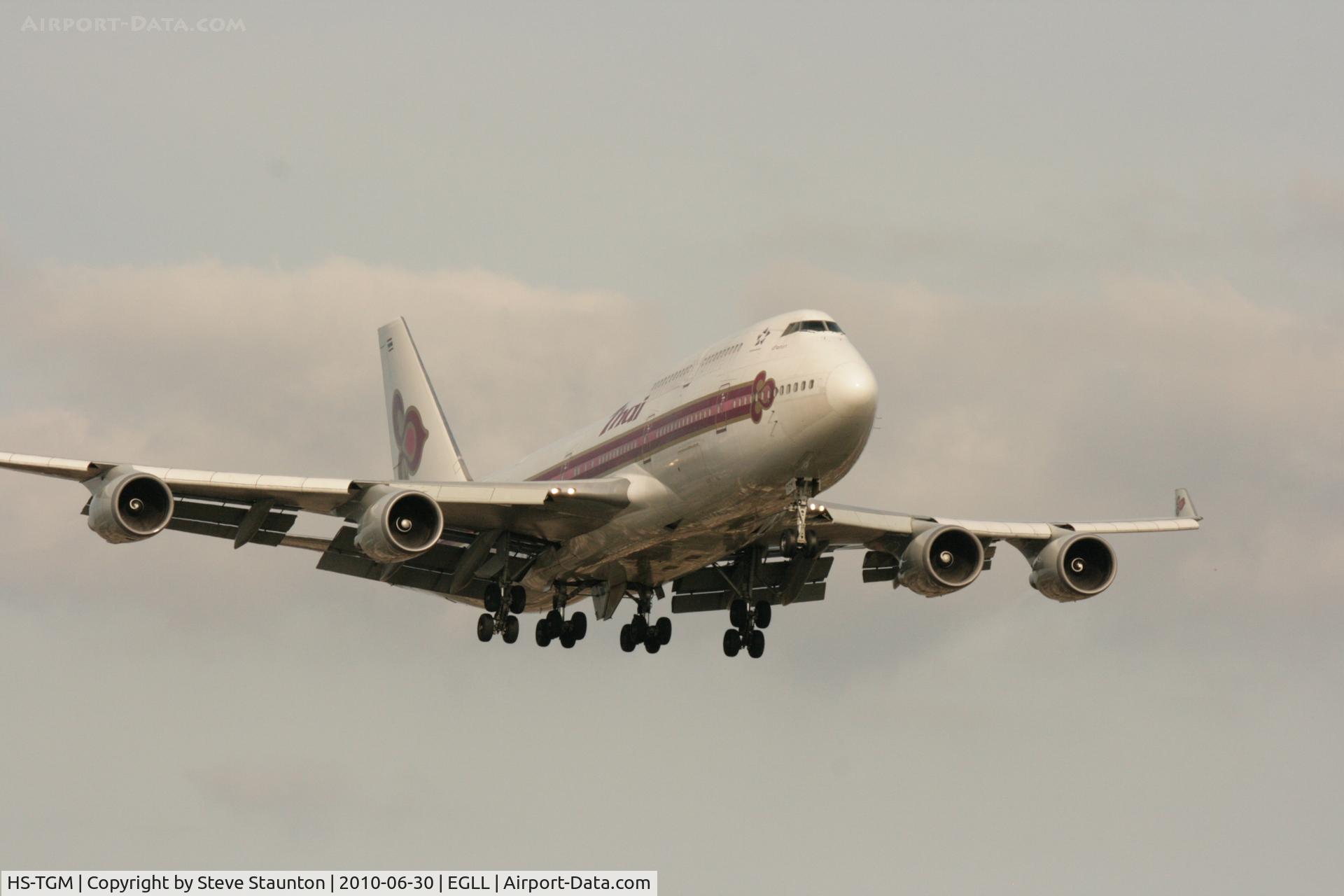 HS-TGM, 1992 Boeing 747-4D7 C/N 27093, Taken at Heathrow Airport, June 2010