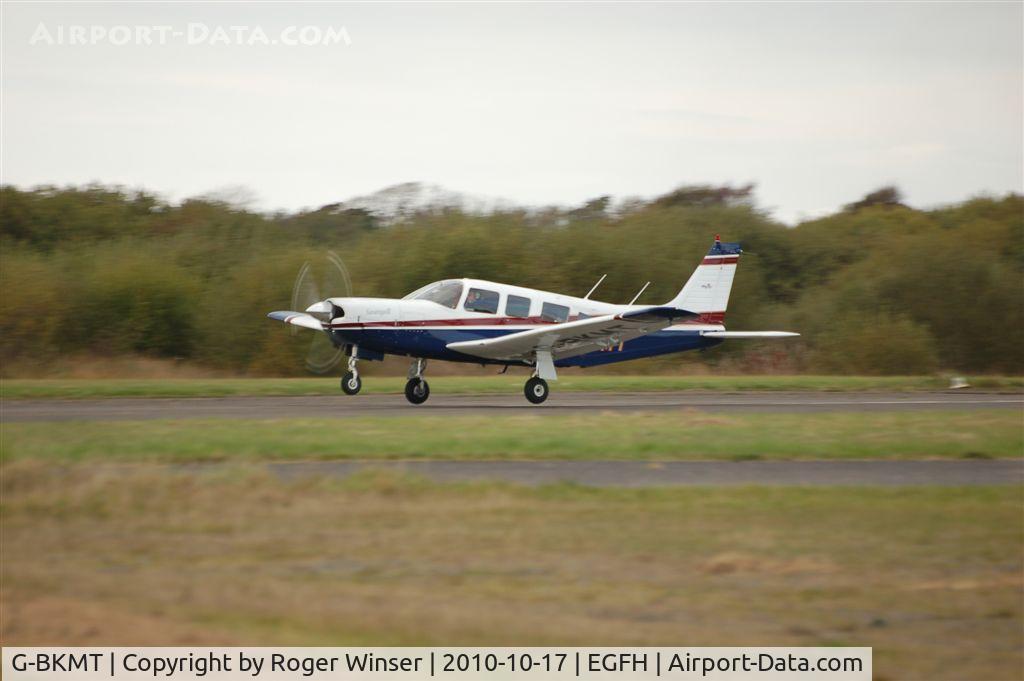 G-BKMT, 1981 Piper PA-32R-301 Saratoga SP C/N 32R-8213013, Resident Piper Saratoga SP departing Runway 22