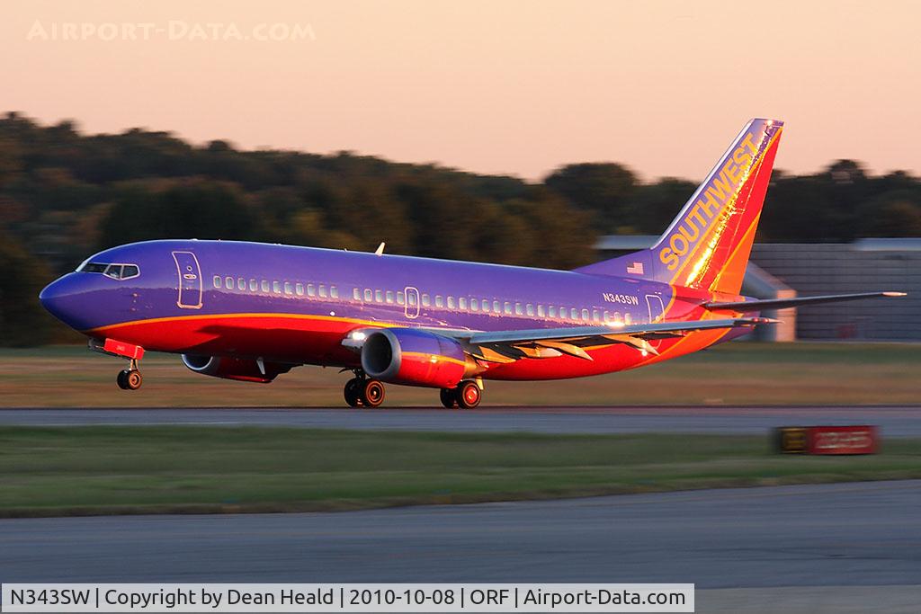 N343SW, 1989 Boeing 737-3H4 C/N 24151, Southwest Airlines N343SW (FLT SWA816) departing RWY 5 en route to Orlando Int'l (KMCO).