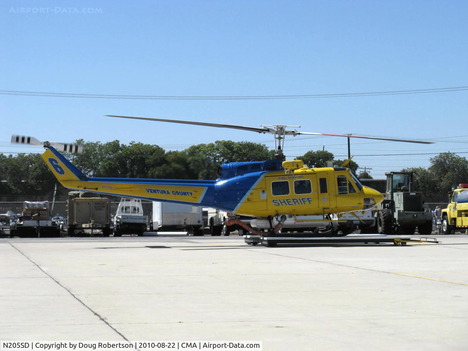 N205SD, 1970 Bell HH-1H Iroquois C/N 17116, 1970 Bell HH-1H, one Lycoming T53-C-13 1,400 shp Turboshaft, completely rebuilt from wartime service as Bell Iroquois Huey, Ventura County Sheriff's Dept. #6, Search & Rescue equipped