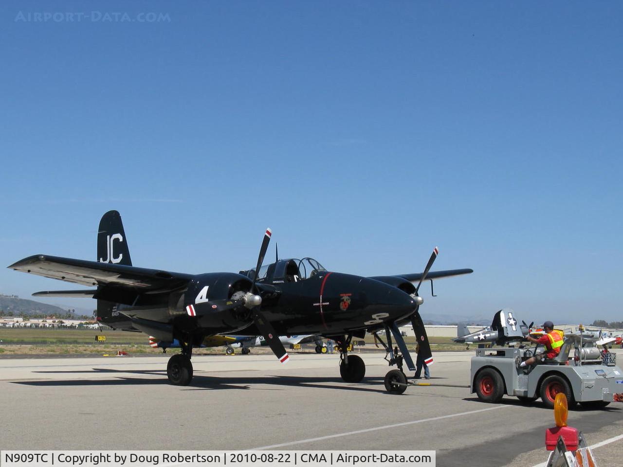 N909TC, 1945 Grumman F7F-3P Tigercat C/N 80425, 1945 Grumman F7F-3P TIGERCAT, two P&W R2800-34 Double Wasps 2,100 Hp each, pushback