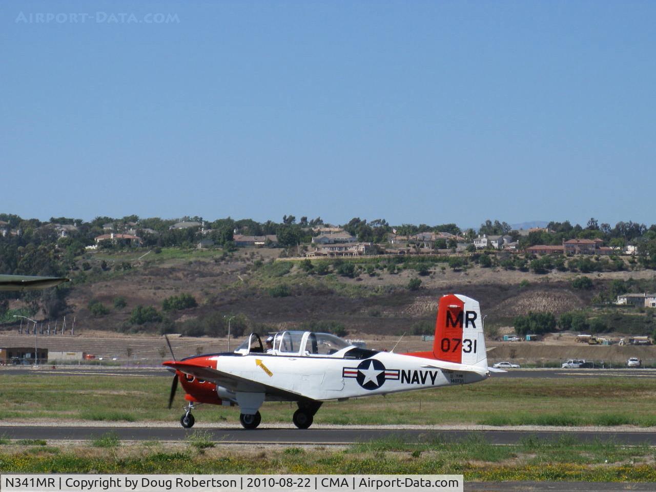 N341MR, 1955 Beech D-45 (T-34B) Mentor C/N BG-65, Beech D-45 as T-34B MENTOR, Continental IO-550-B 300 Hp upgrade, taxi