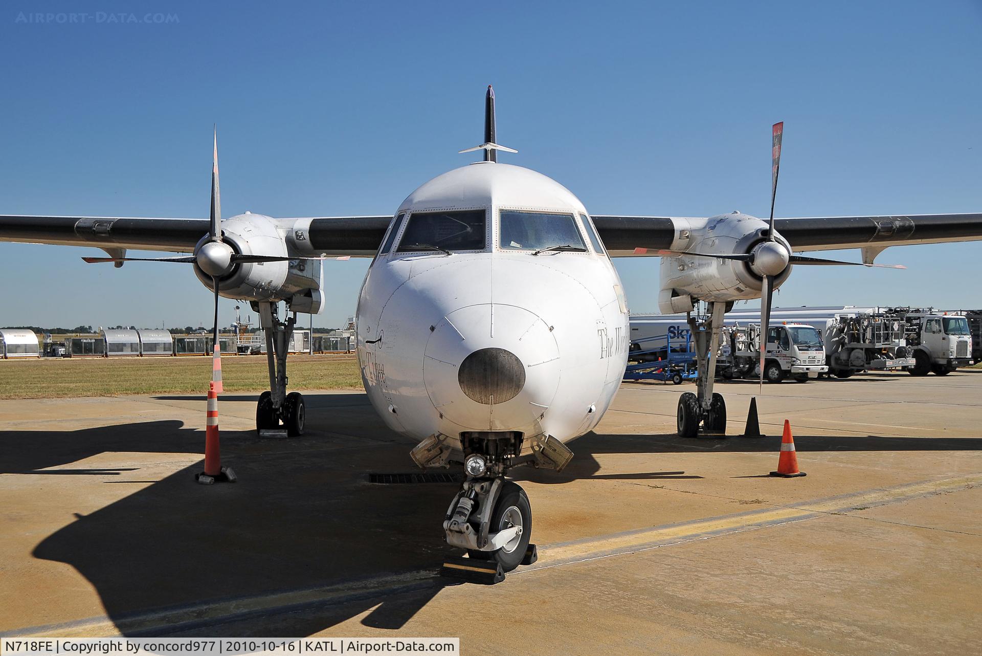 N718FE, 1971 Fokker F-27-500 Friendship C/N 10470, Seen at KATL on 10/16/2010.  Used for training.