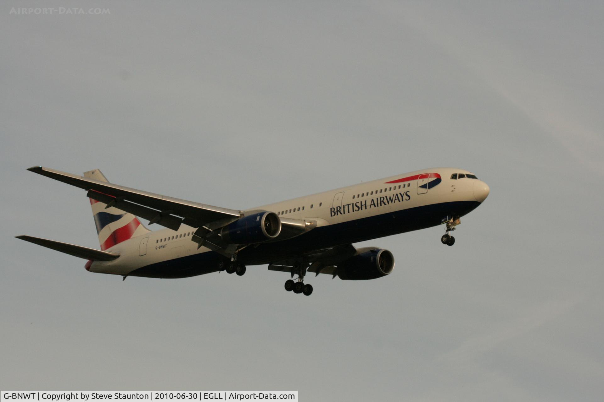 G-BNWT, 1992 Boeing 767-336 C/N 25828, Taken at Heathrow Airport, June 2010