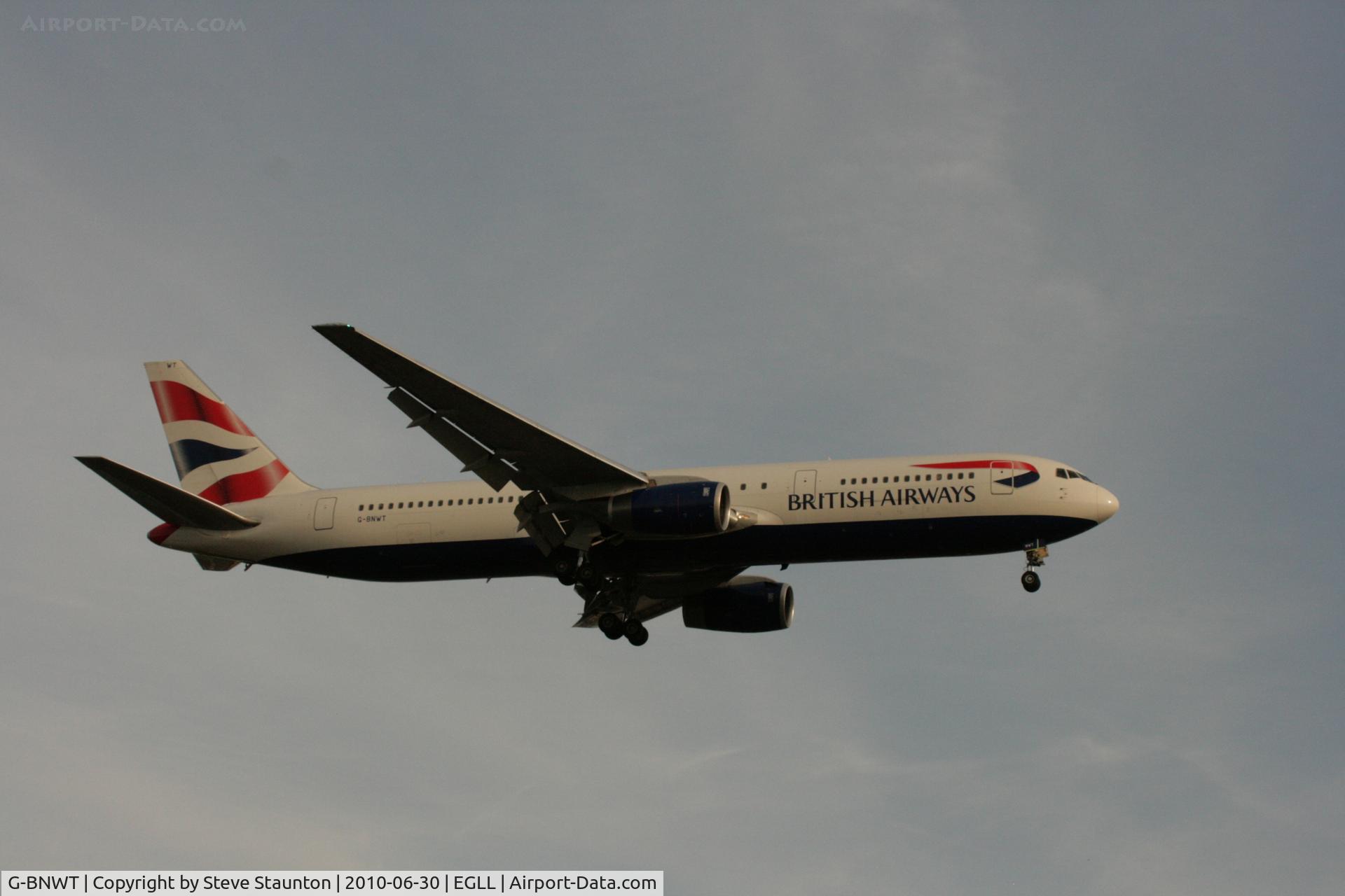 G-BNWT, 1992 Boeing 767-336 C/N 25828, Taken at Heathrow Airport, June 2010