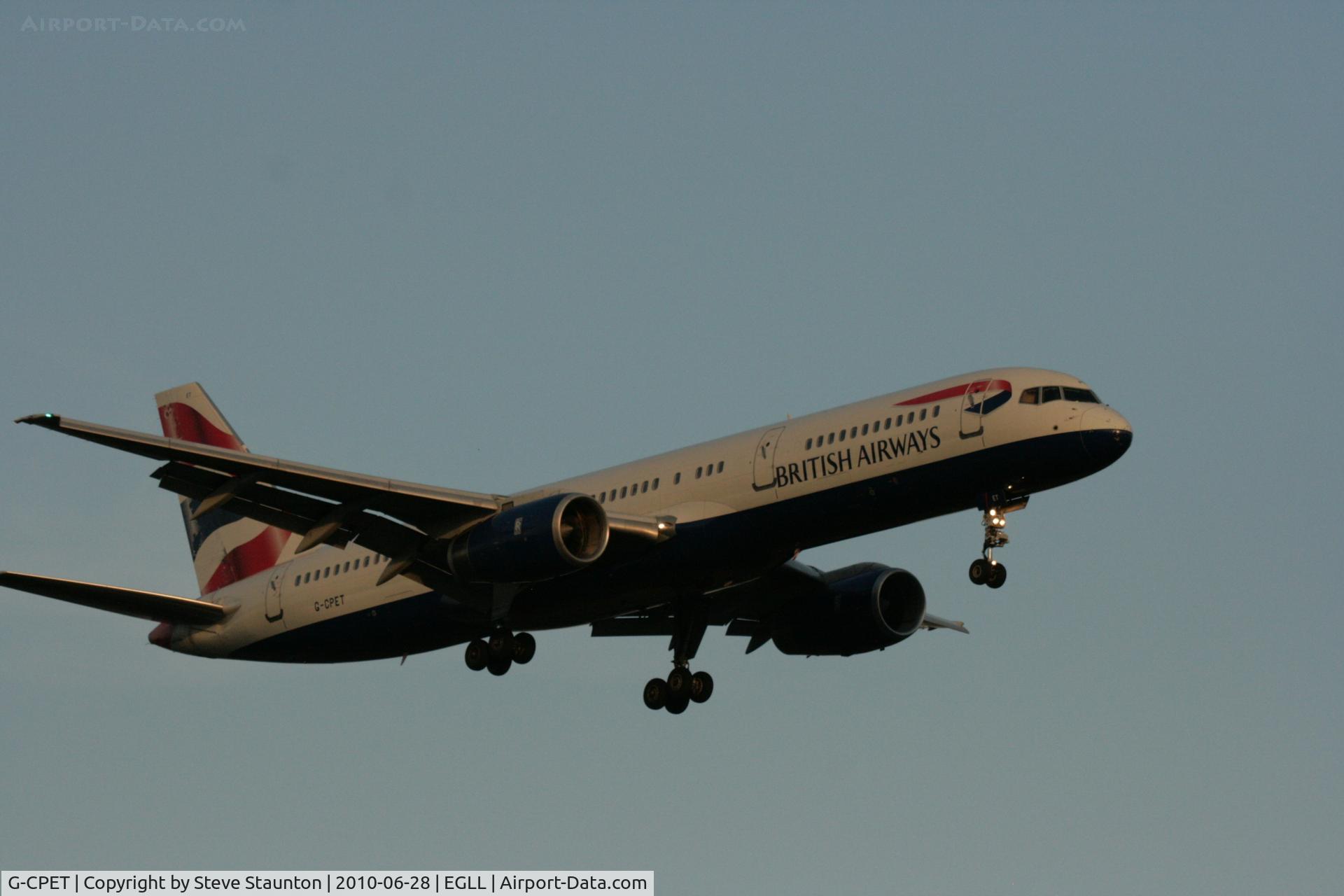 G-CPET, 1998 Boeing 757-236 C/N 29115, Taken at Heathrow Airport, June 2010