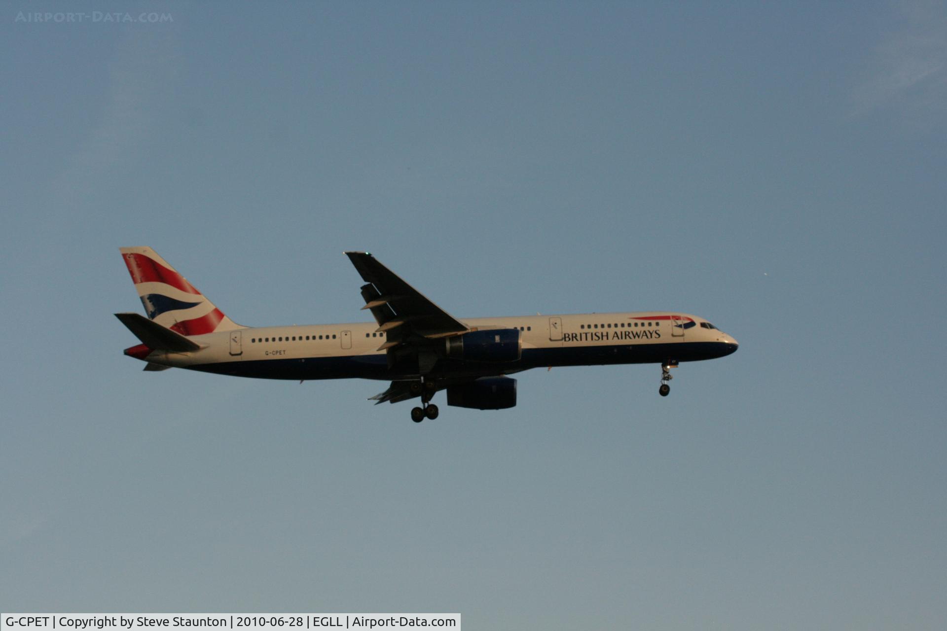 G-CPET, 1998 Boeing 757-236 C/N 29115, Taken at Heathrow Airport, June 2010
