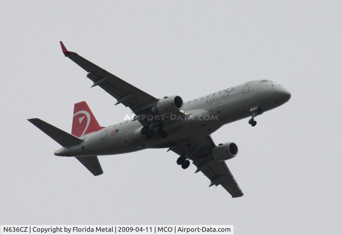 N636CZ, 2008 Embraer 175LR (ERJ-170-200LR) C/N 17000253, Northwest Airlink E175