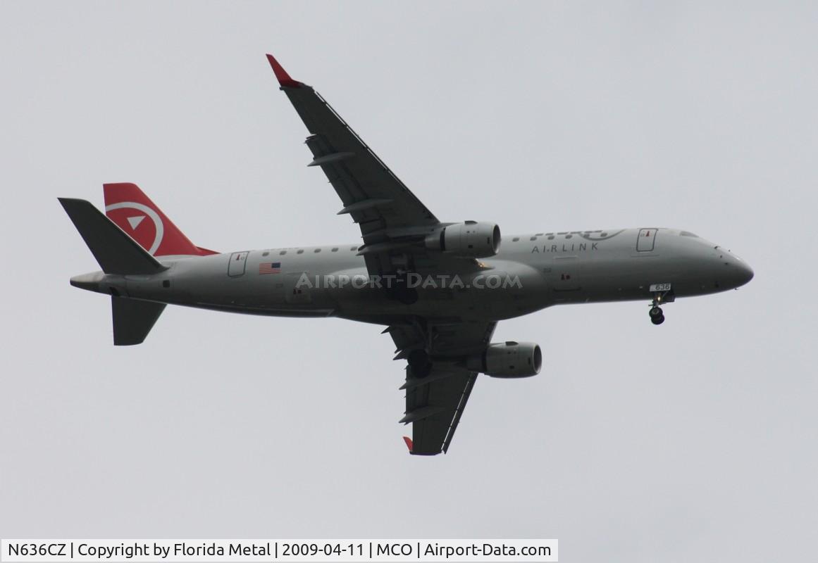 N636CZ, 2008 Embraer 175LR (ERJ-170-200LR) C/N 17000253, Northwest Airlink E175