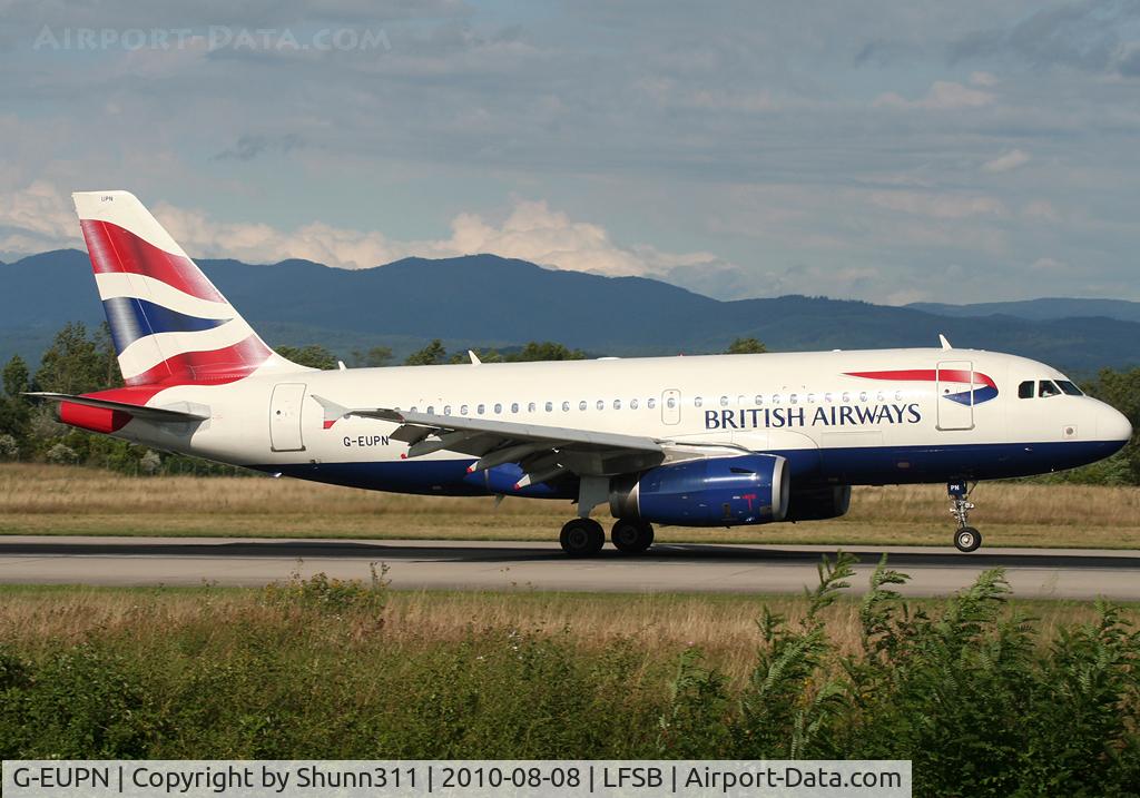 G-EUPN, 2000 Airbus A319-131 C/N 1261, Landing rwy 16