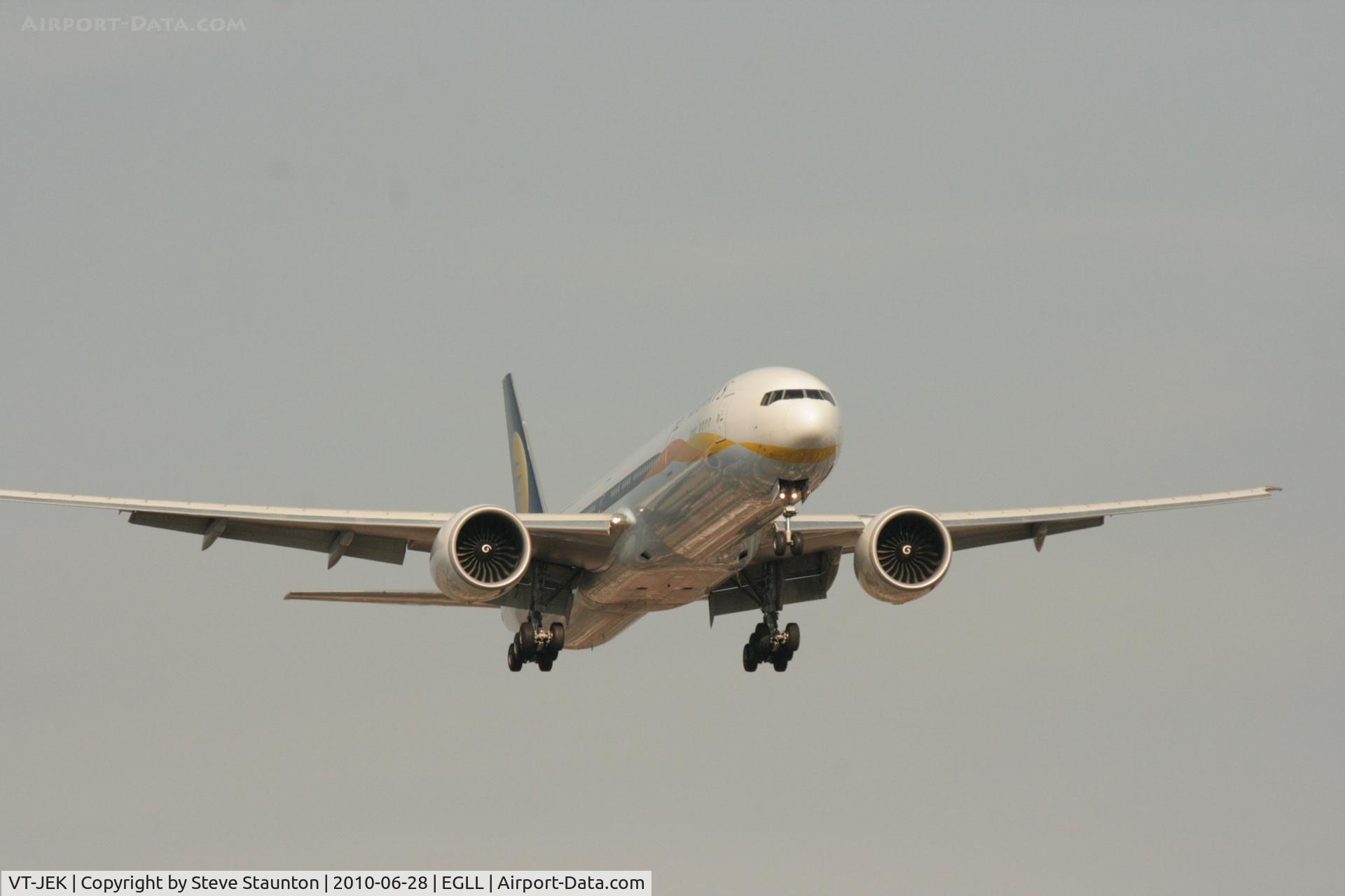 VT-JEK, 2008 Boeing 777-35R C/N 35165/696, Taken at Heathrow Airport, June 2010