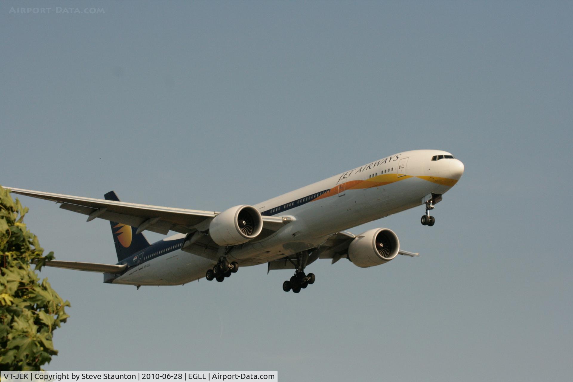 VT-JEK, 2008 Boeing 777-35R C/N 35165/696, Taken at Heathrow Airport, June 2010