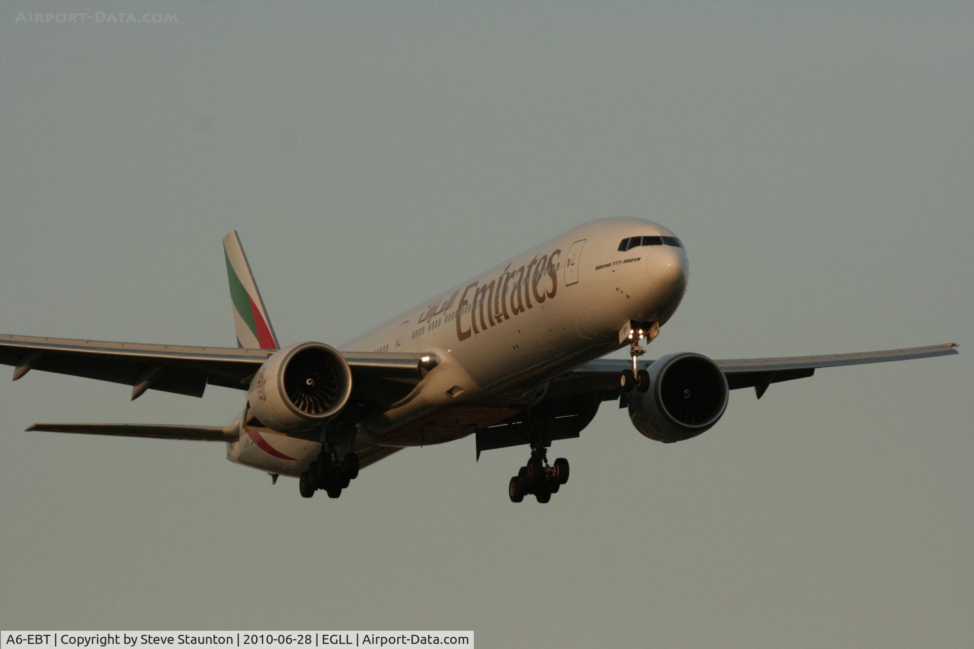 A6-EBT, 2006 Boeing 777-31H/ER C/N 32730, Taken at Heathrow Airport, June 2010