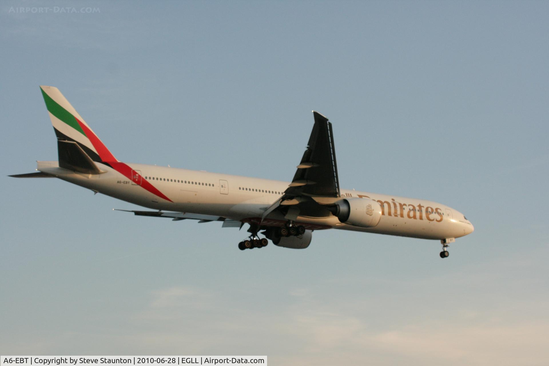 A6-EBT, 2006 Boeing 777-31H/ER C/N 32730, Taken at Heathrow Airport, June 2010