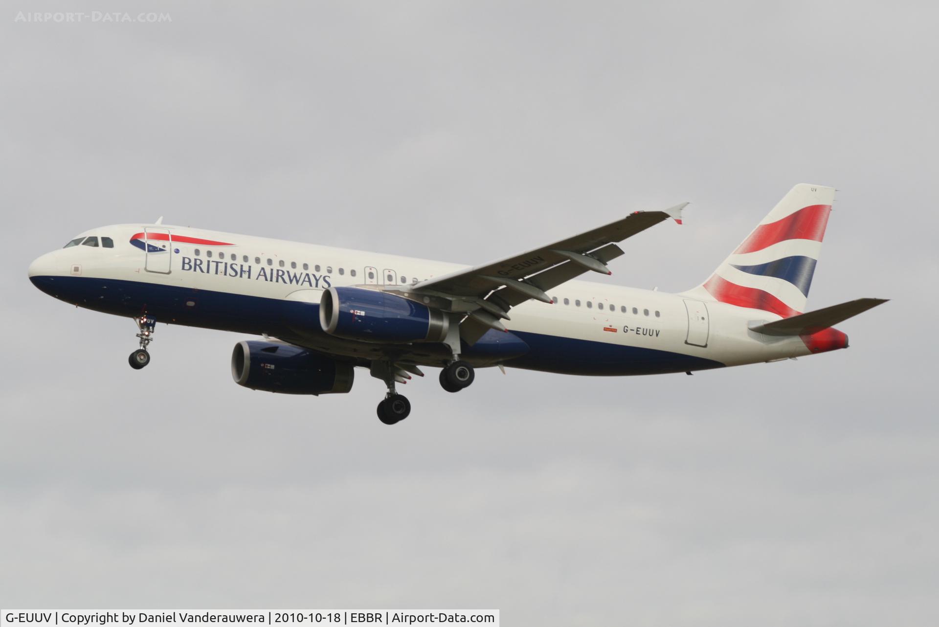 G-EUUV, 2008 Airbus A320-232 C/N 3468, Arrival of flight BA392 to RWY 25L