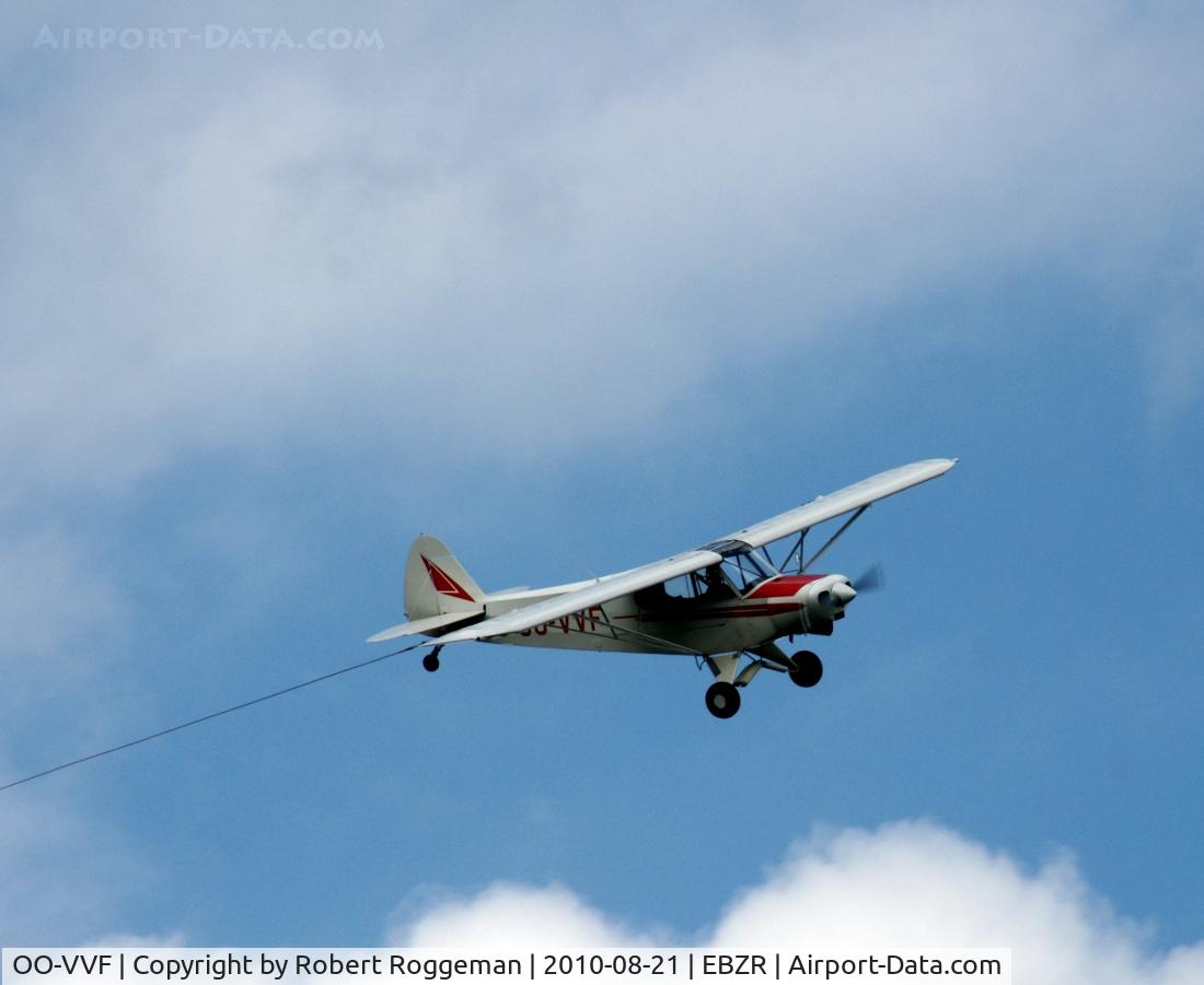 OO-VVF, Piper PA-18-150 Super Cub C/N 18-8319, Landing after towing up a glider.