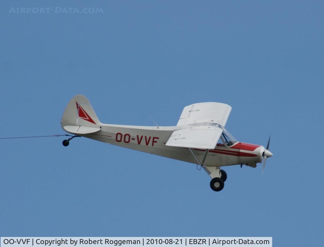 OO-VVF, Piper PA-18-150 Super Cub C/N 18-8319, Landing after towing up a glider.