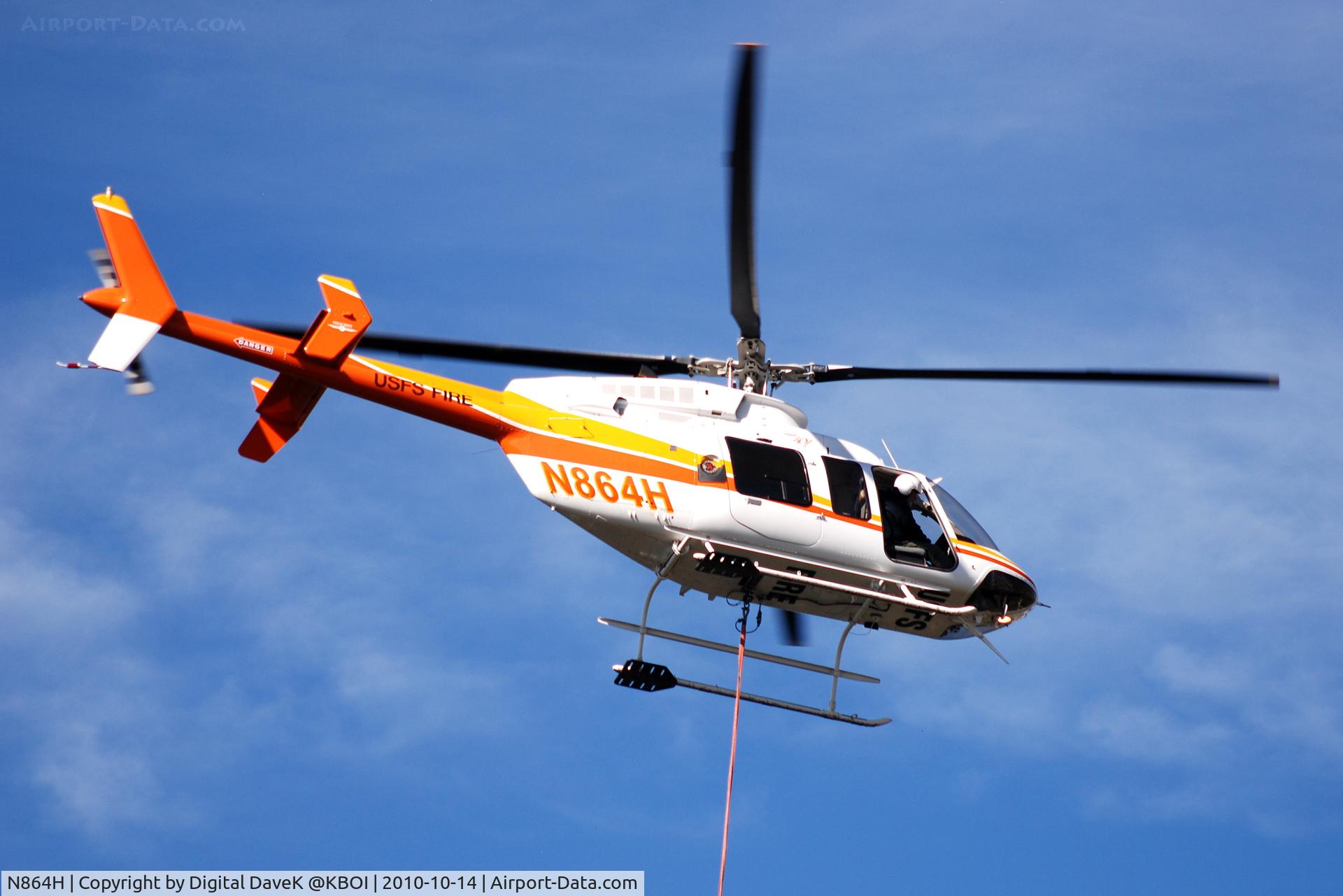 N864H, 1996 Bell 407 C/N 53017, Fire fighting in Boise, ID foothills.
