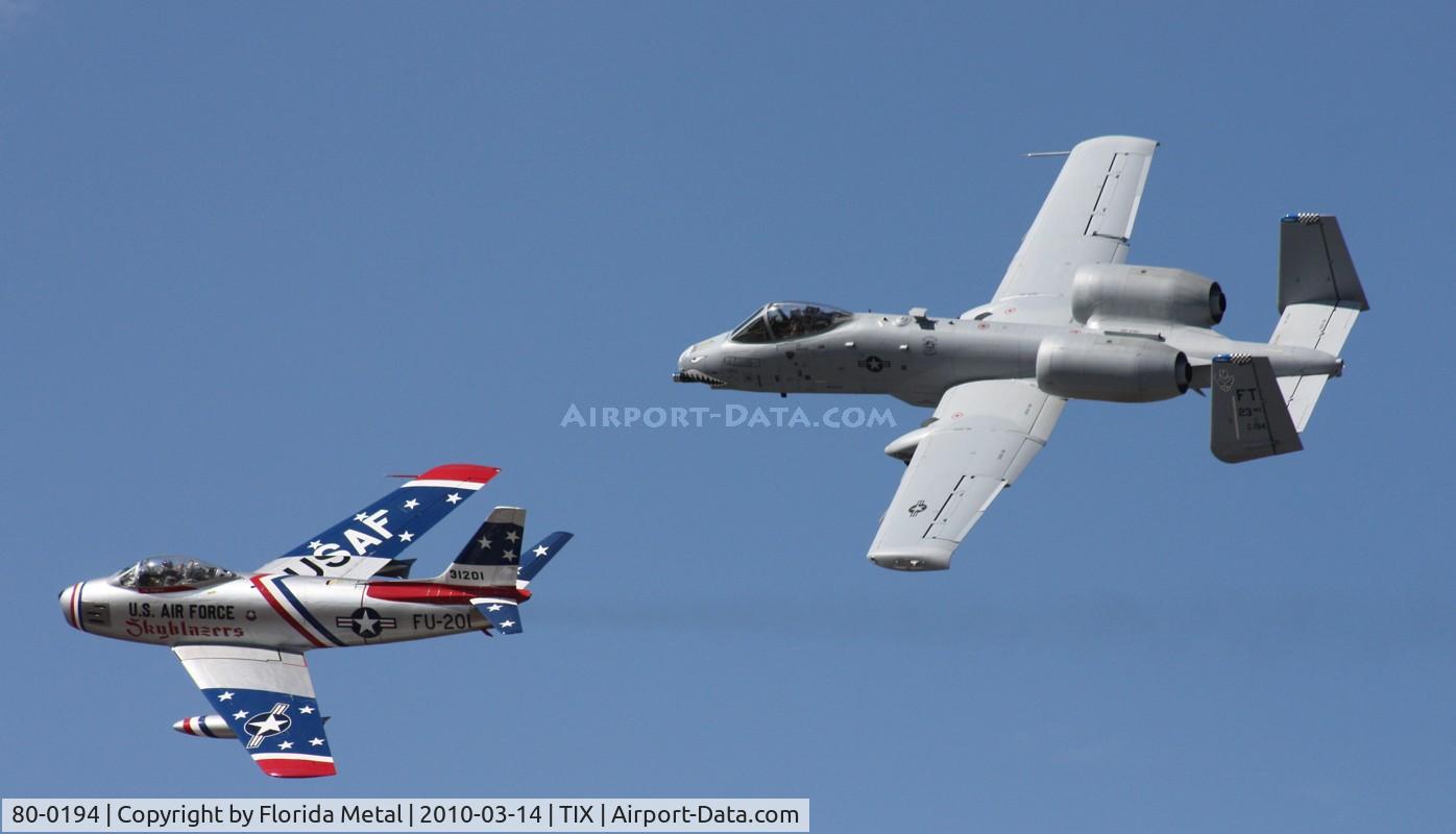 80-0194, 1980 Fairchild Republic A-10C Thunderbolt II C/N A10-0544, Heritage flight with F-86