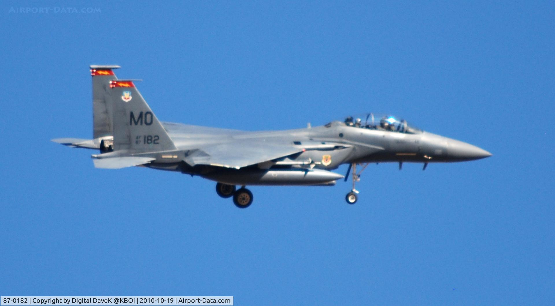 87-0182, 1987 McDonnell Douglas F-15E Strike Eagle C/N 1047/E022, Mountain Home AFB