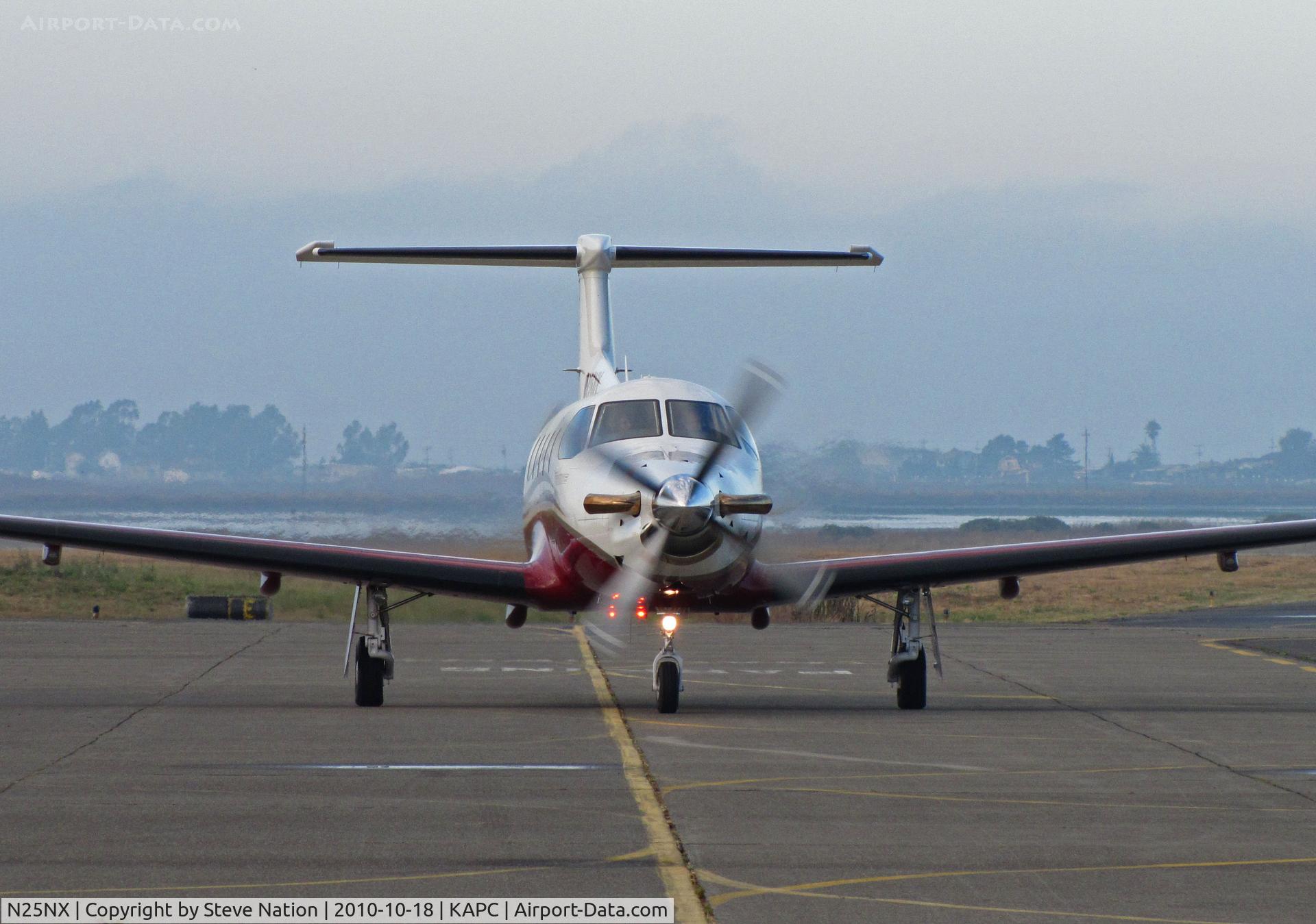 N25NX, 2009 Pilatus PC-12/47E C/N 1125, Head-on shot of Niner Leasing Inc. 2009 Pilatus PC-12/47E arriving from KOAK (Oakland Intl Airport, CA) @ Napa, CA