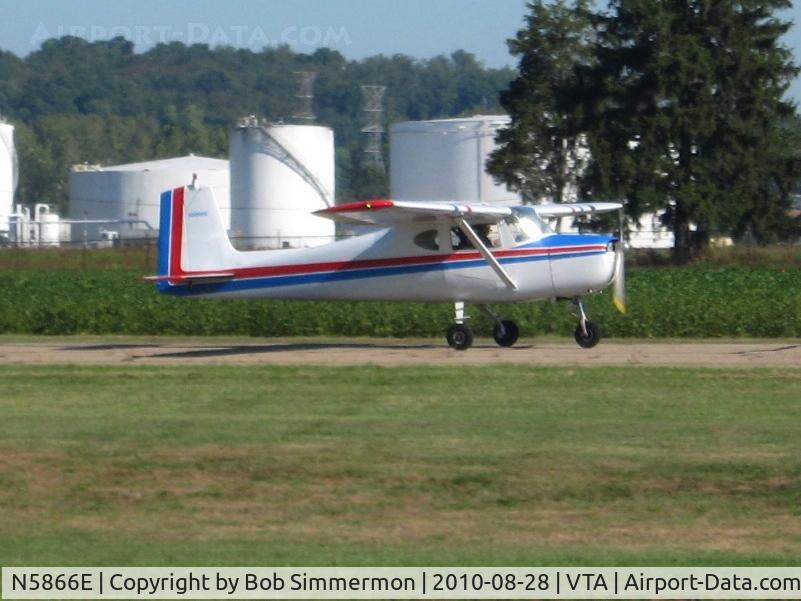 N5866E, 1959 Cessna 150 C/N 17366, Arriving at the Newark, Ohio breakfast fly-in.