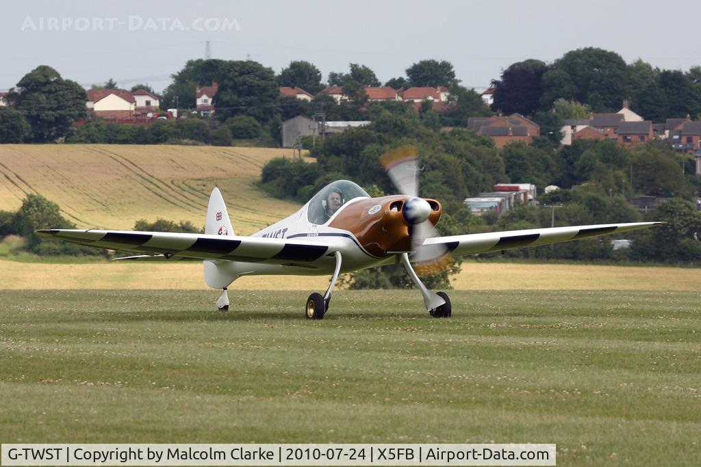 G-TWST, 2005 Silence Twister C/N PFA 329-14211, Silence Twister about to leave the runway a Fishburn Airfield, July 2010.
