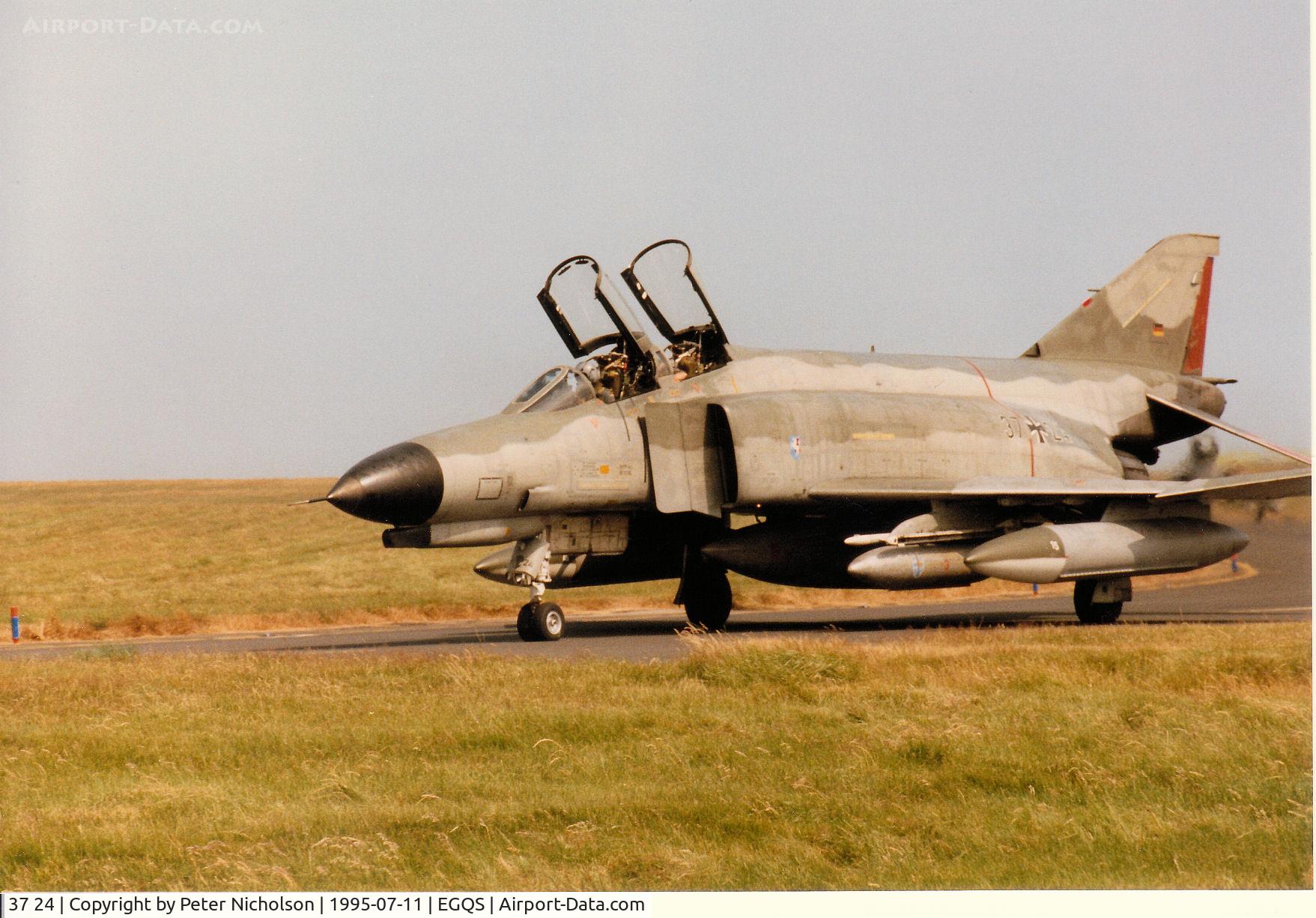 37 24, 1972 McDonnell Douglas F-4F Phantom II C/N 4405, F-4F Phantom of JBG-36 taxying to the active runway at RAF Lossiemouth in the Summer of 1995.