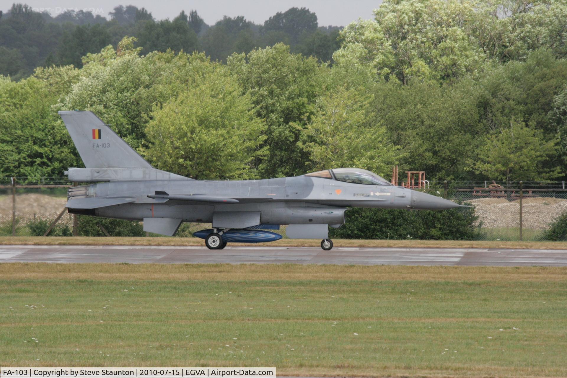 FA-103, SABCA F-16AM Fighting Falcon C/N 6H-103, Taken at the Royal International Air Tattoo 2010