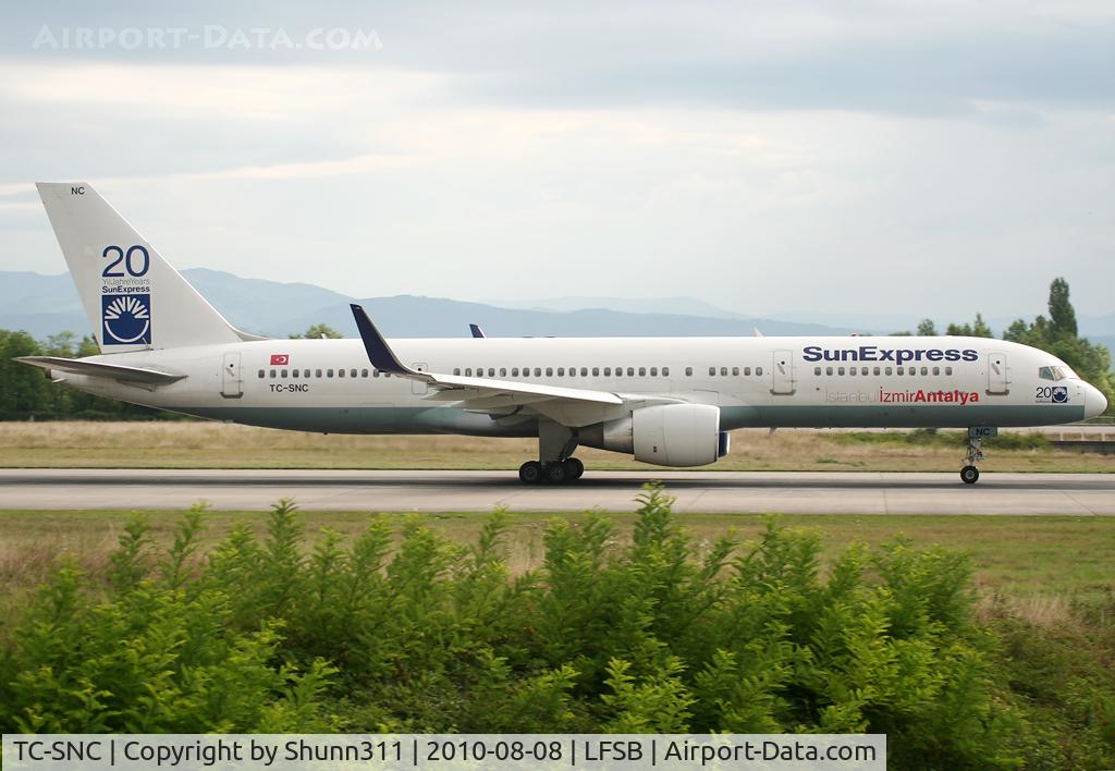 TC-SNC, 1994 Boeing 757-2Q8 C/N 26273, Taking off rwy 16... SunExpress titles...