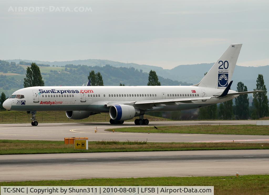 TC-SNC, 1994 Boeing 757-2Q8 C/N 26273, Taxiing holding point rwy 16 for departure... SunExpress.com titles...