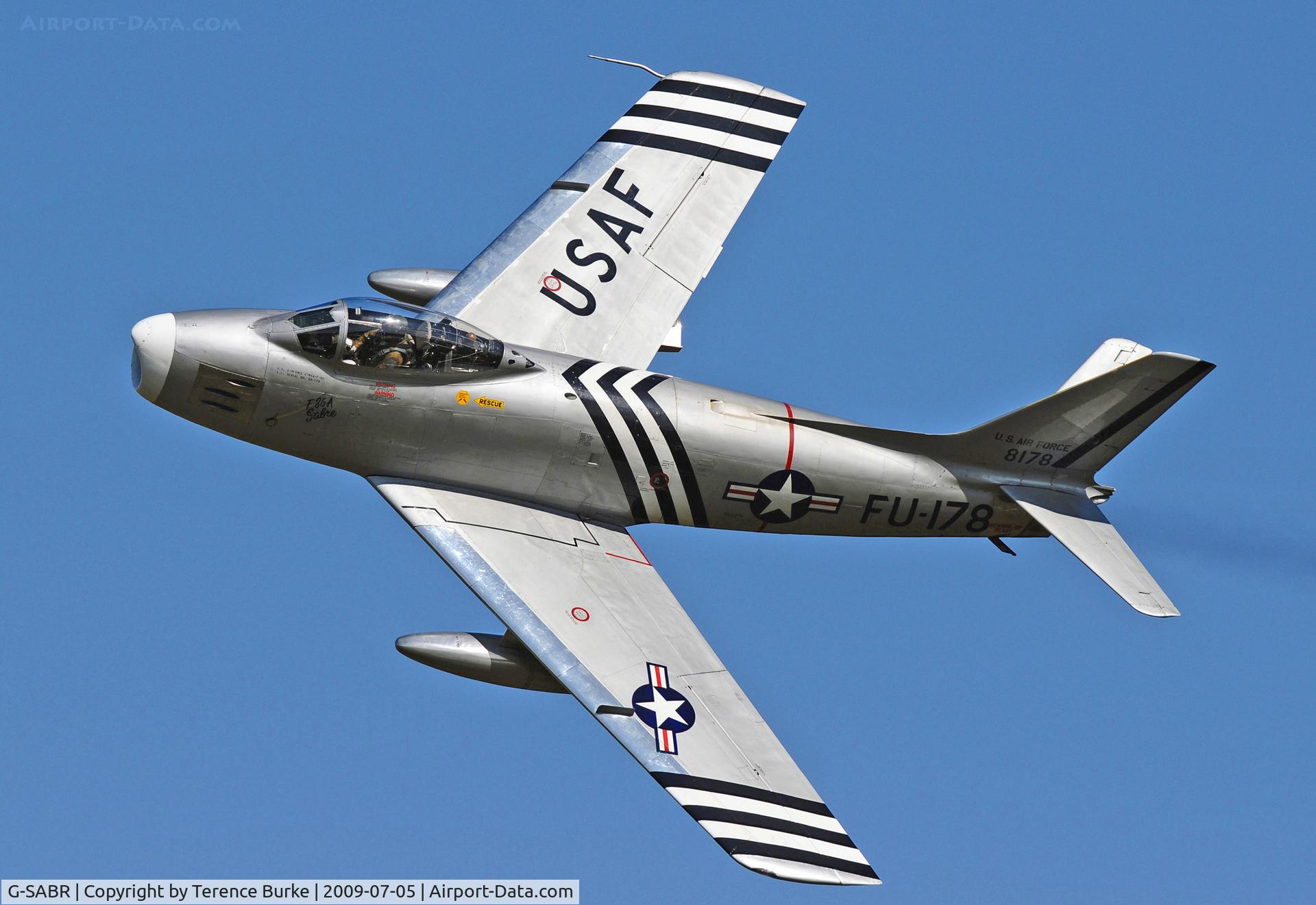 G-SABR, 1948 North American F-86A Sabre C/N 151-083 (151-43547), At Old Warden , July 2009