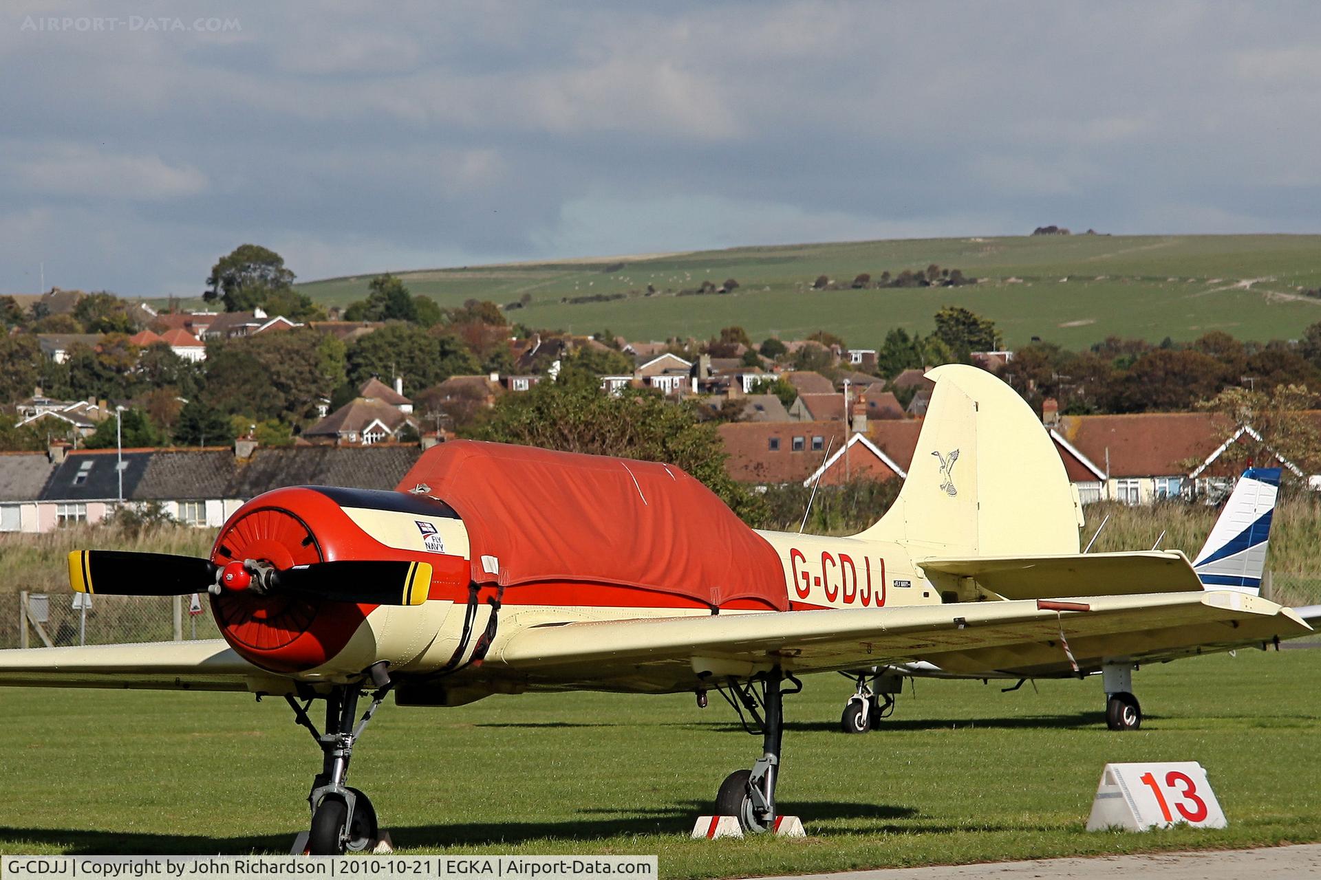 G-CDJJ, 1989 Bacau Yak-52 C/N 899912, Sunny day at Shoreham