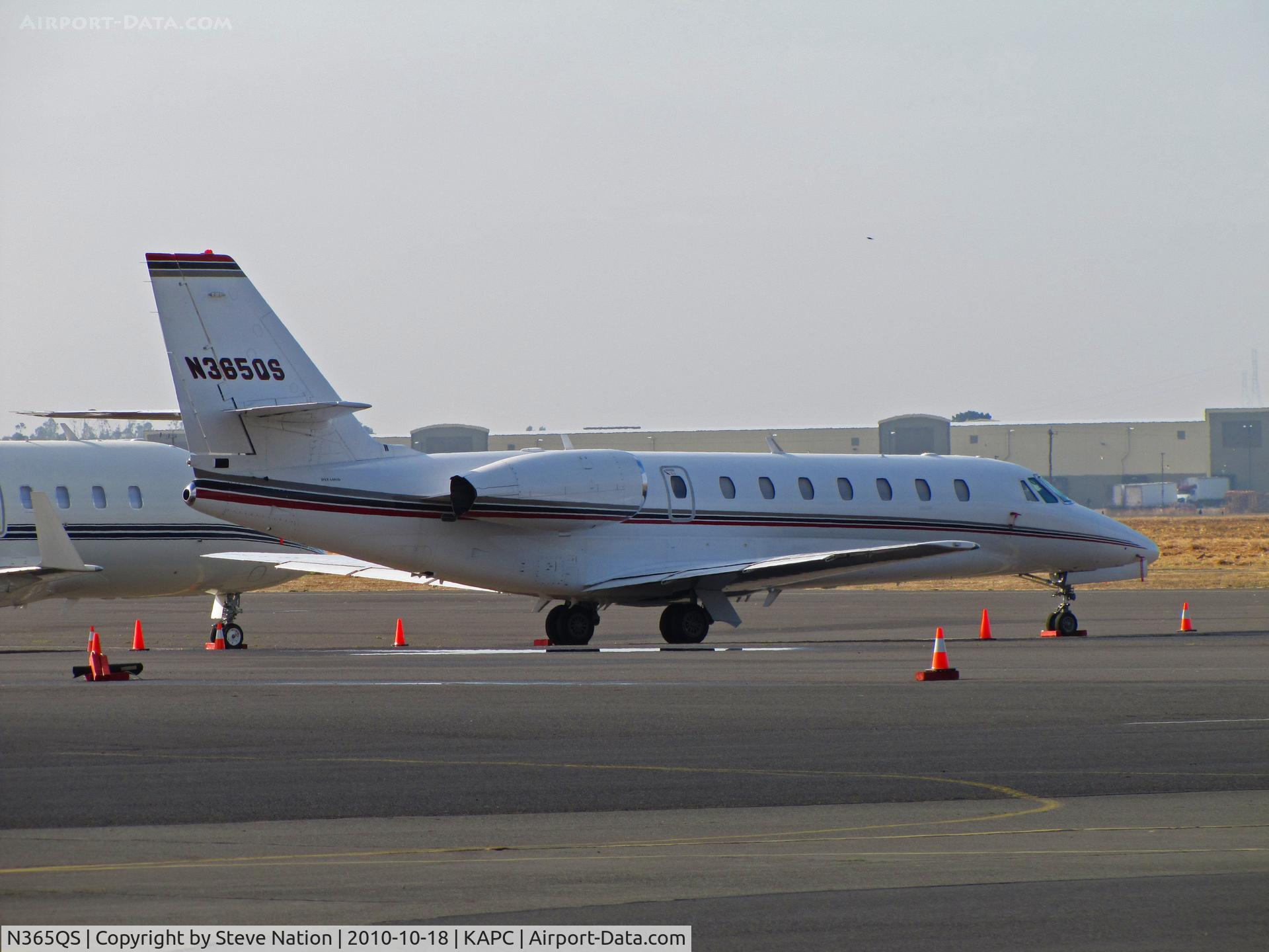 N365QS, 2005 Cessna 680 Citation Sovereign C/N 680-0057, NetJets 2005 Cessna 680 on bizjet ramp @ Napa, CA