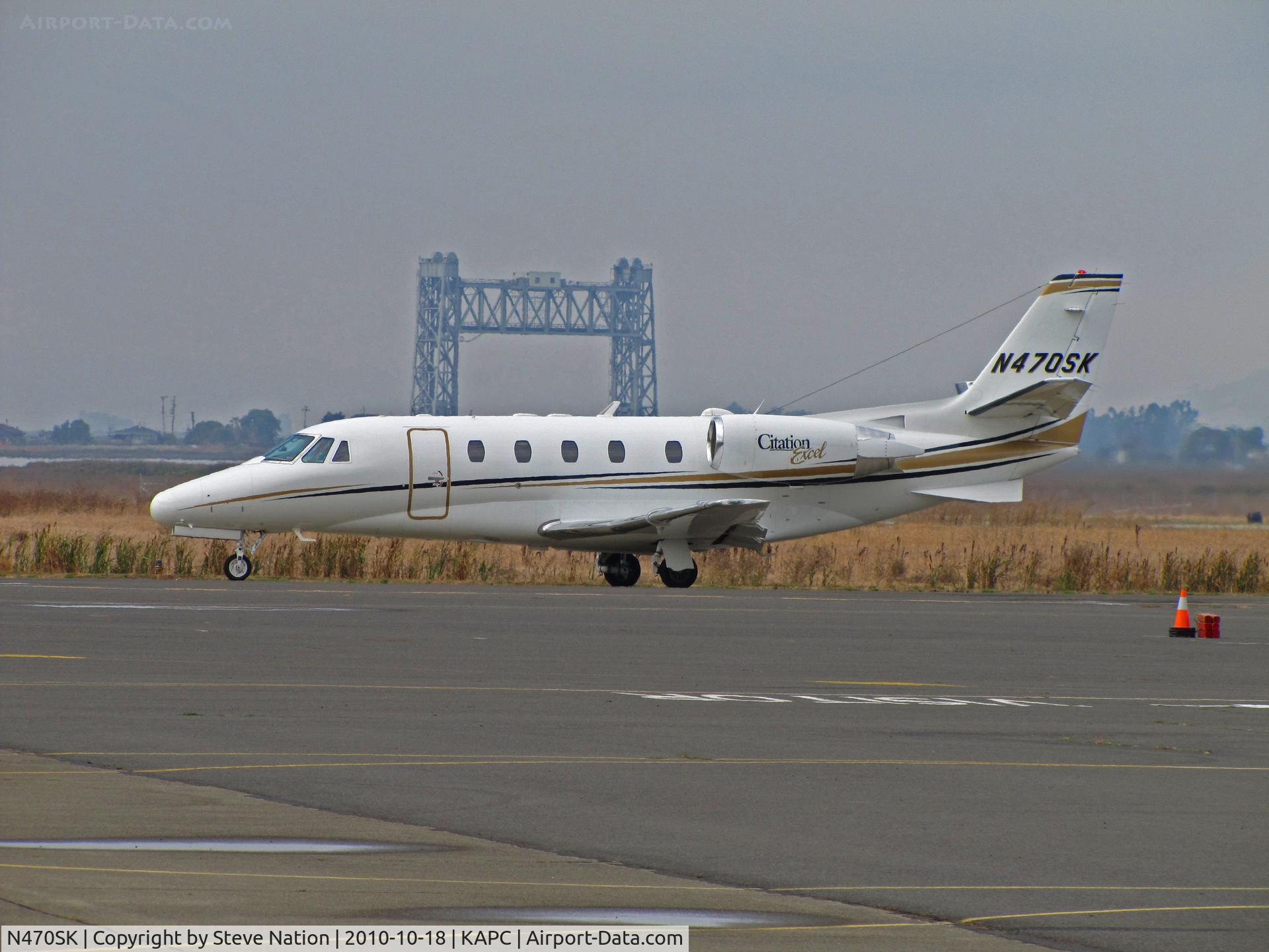 N470SK, 2003 Cessna 560XL Citation Excel C/N 560-5348, Sugar Creek (Overland, KS) 2003 Cessna 560XL arriving from KGJT (Grand junction, CO) with Napa River RR Bridge in background