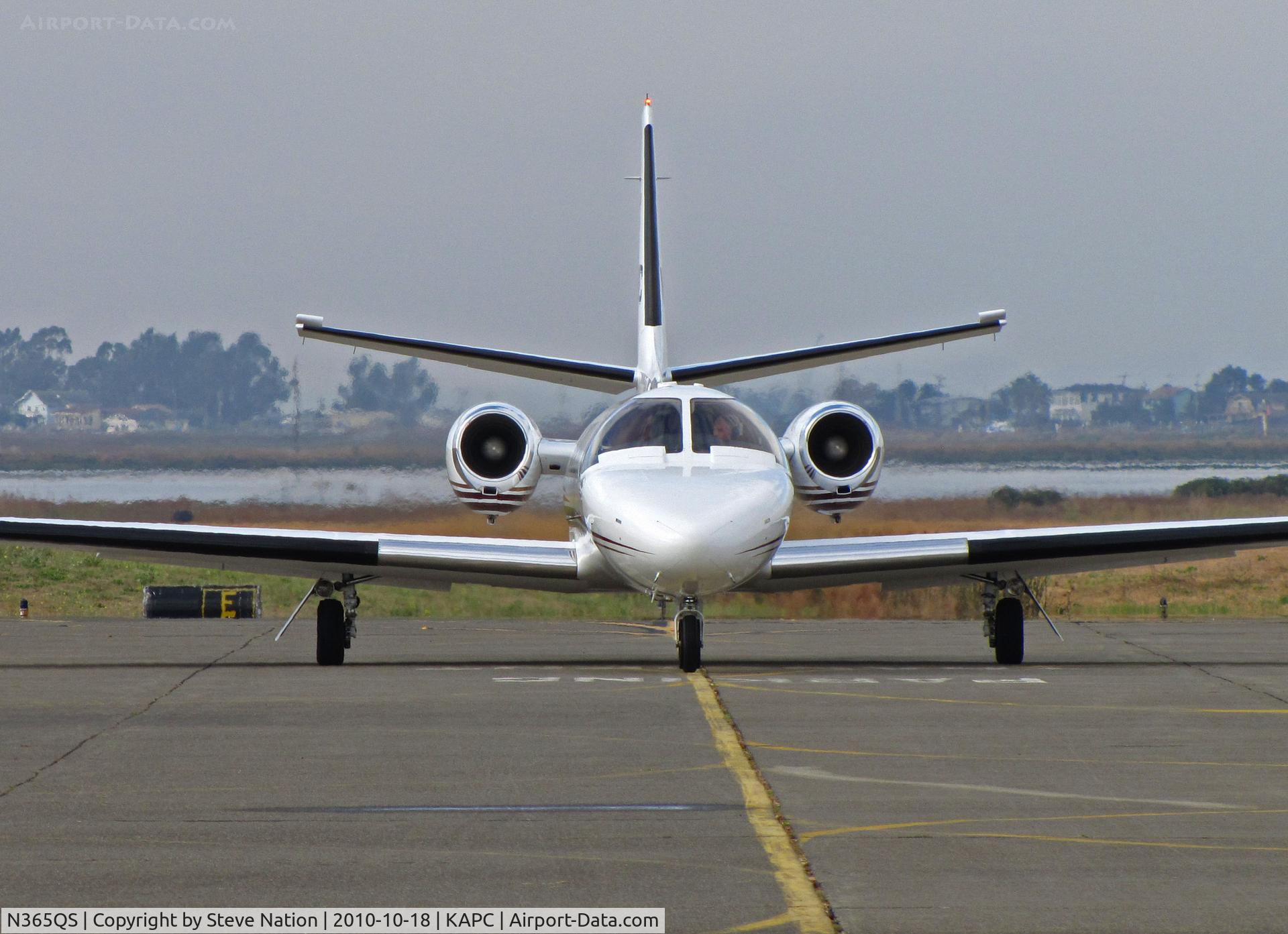 N475HC, 1983 Cessna 550 Citation II C/N 550-0475, Head-on shot of Potomac Street Partners (Centennial, CO) 1983 Cessna 550 with Napa River in background on arrival from KAPA (Centennial Airport, Denver, CO)