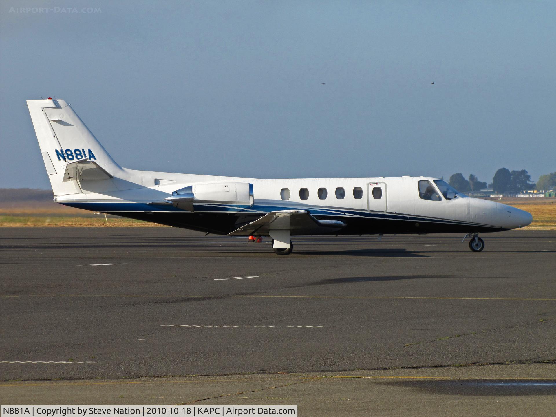 N881A, 1987 Cessna S550 Citation IIS C/N S550-0139, California Wings Investments (Brea, CA) 1987 Cessna S550 departing Napa for KSBA (Santa Barbara, CA)