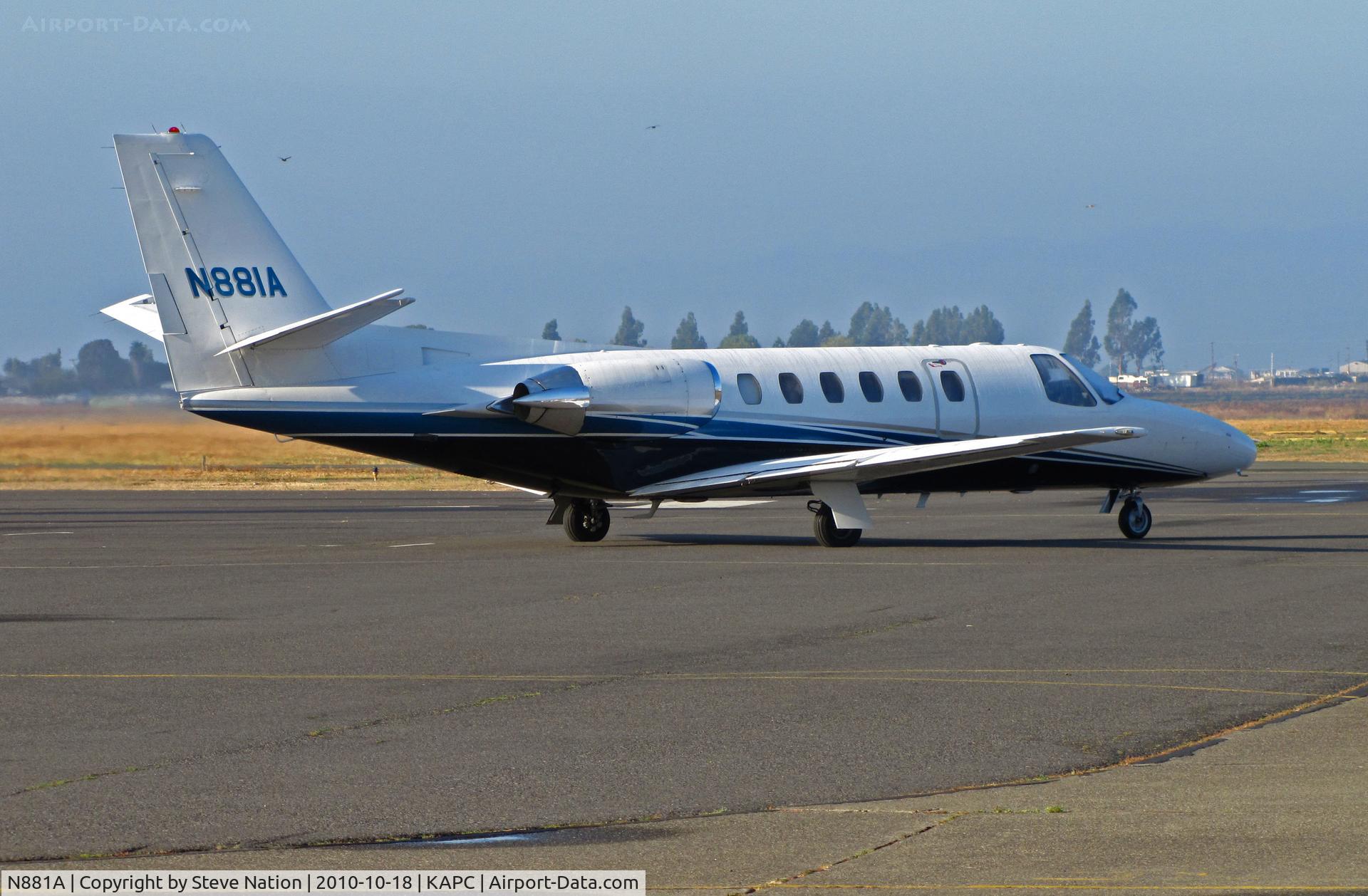 N881A, 1987 Cessna S550 Citation IIS C/N S550-0139, California Wings Investments (Brea, CA) 1987 Cessna S550 departing Napa for KSBA (Santa Barbara, CA)