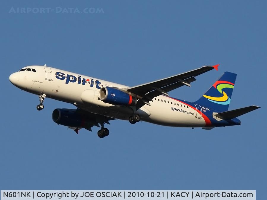 N601NK, 2010 Airbus A320-232 C/N 4206, Arriving at KACY