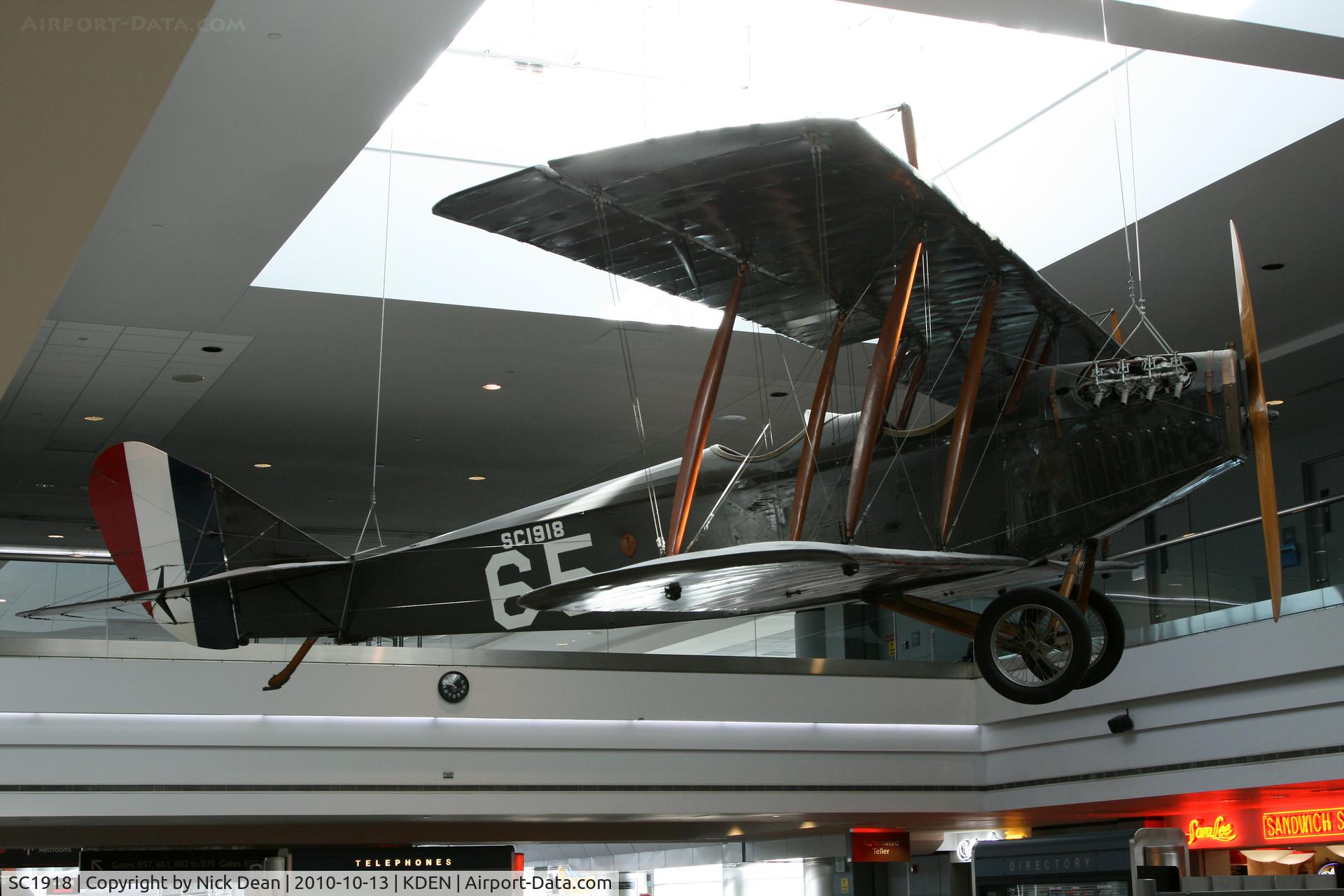 SC1918, Curtiss JN-4D Jenny C/N SC1918, KDEN On display in the bravo concourse.