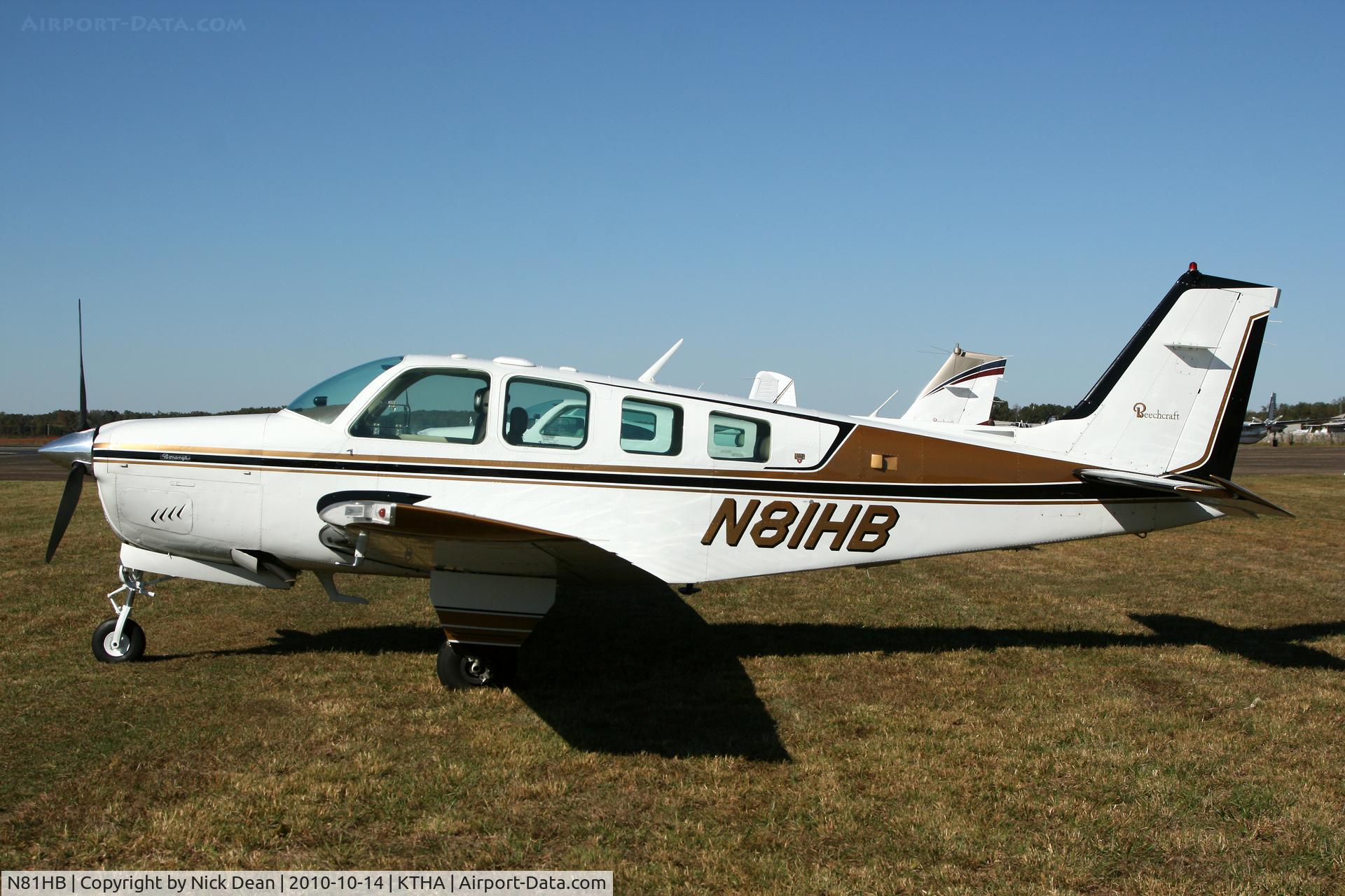N81HB, 1981 Beech A36 Bonanza 36 C/N E-1902, KTHA 