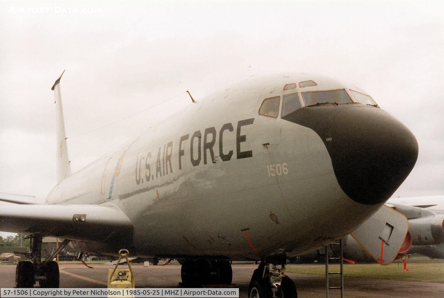 57-1506, 1957 Boeing KC-135R Stratotanker C/N 17577, KC-135A Stratotanker of 42nd Bombardment Wing on display at the 1985 RAF Mildenhall Air Fete.